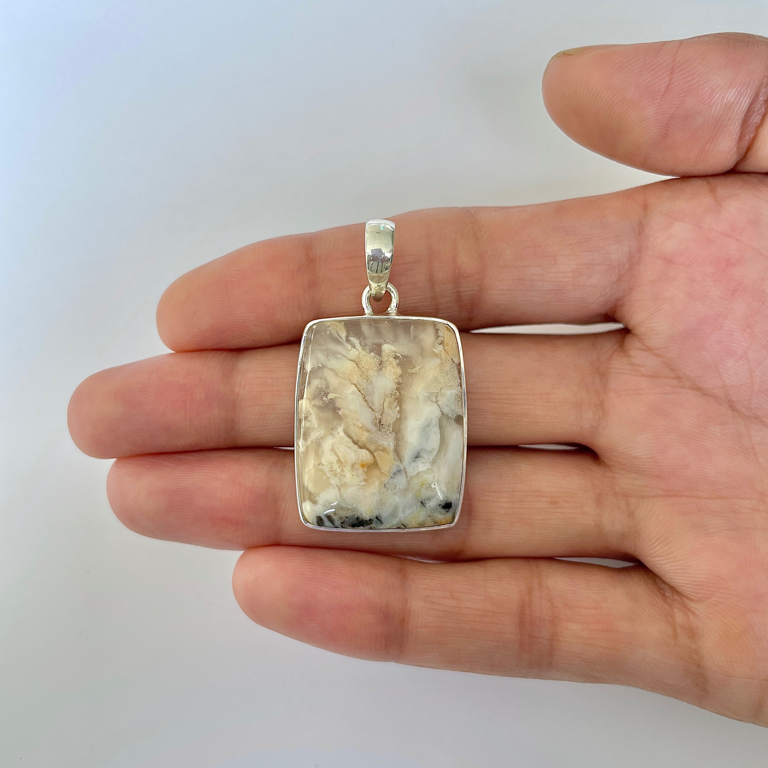 Plume Agate Pendant-(PLA-1-25)