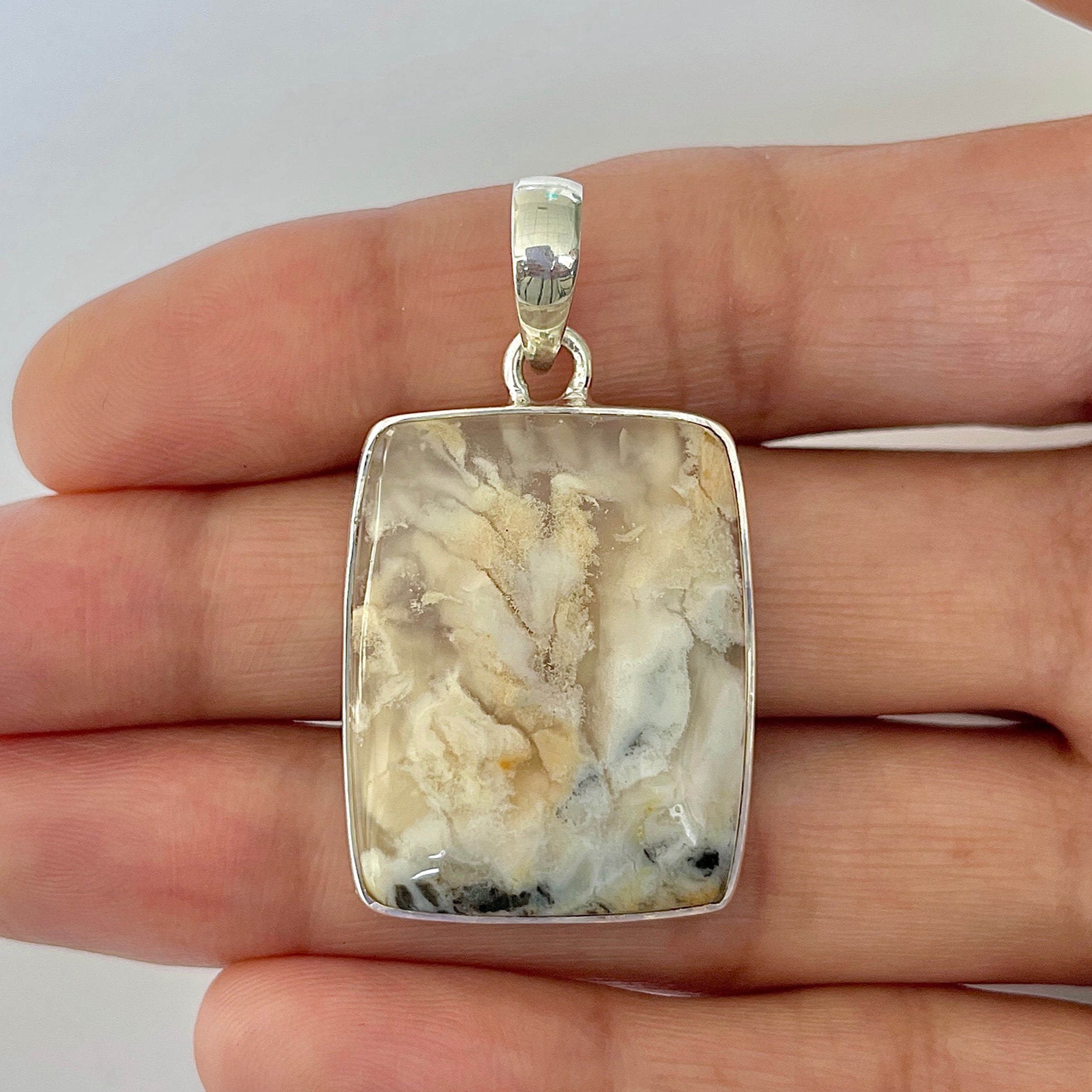 Plume Agate Pendant-(PLA-1-25)