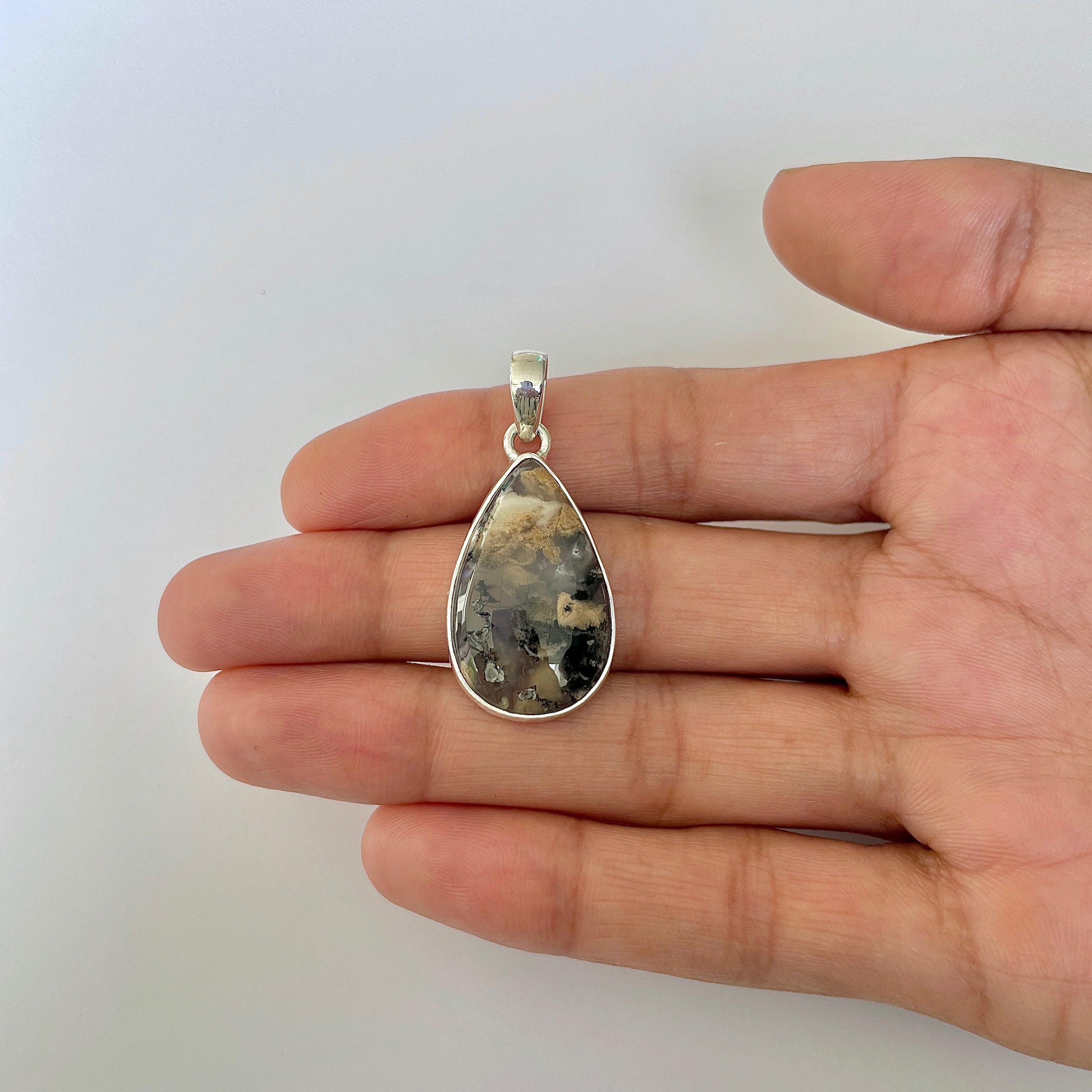Plume Agate Pendant-(PLA-1-3)
