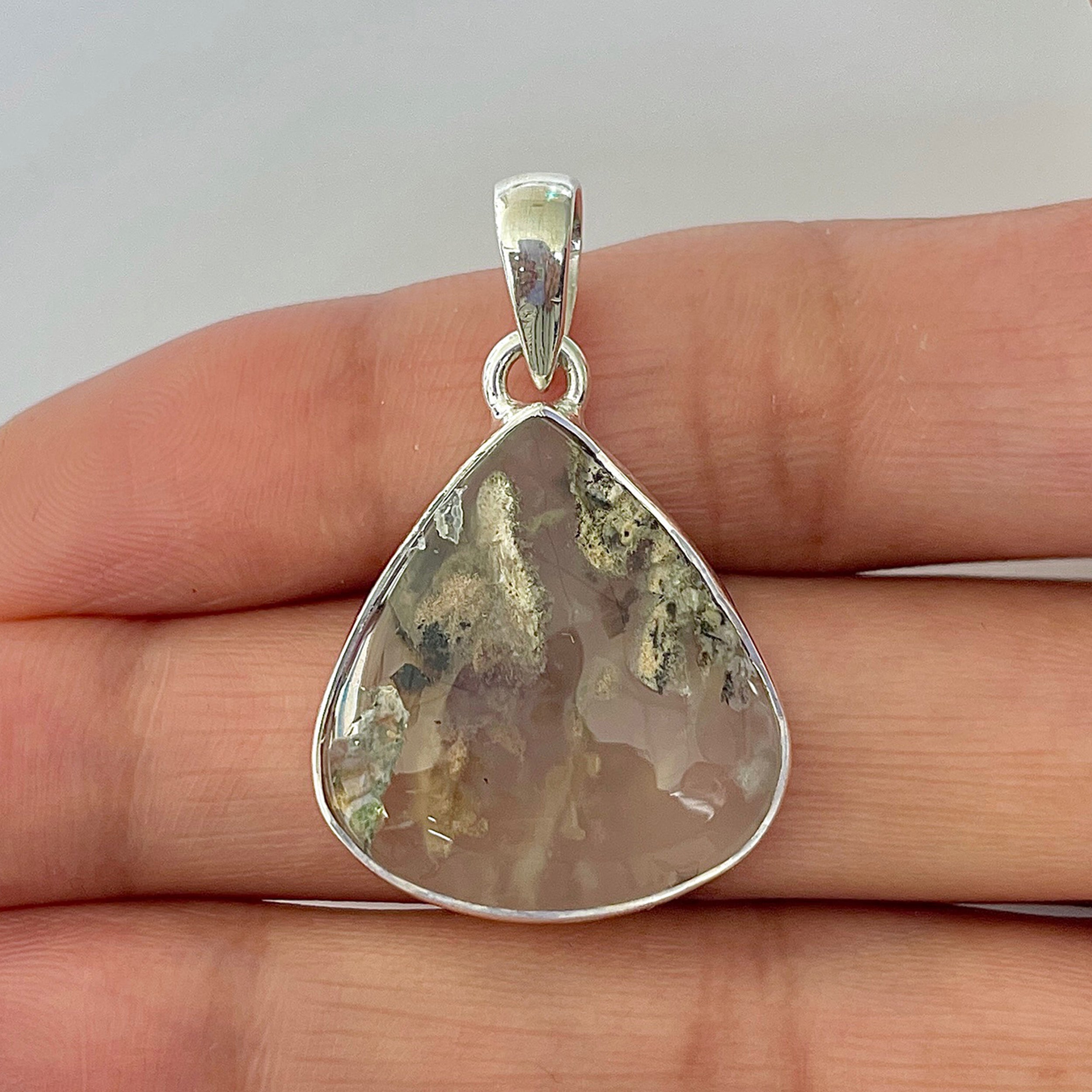 Plume Agate Pendant-(PLA-1-31)
