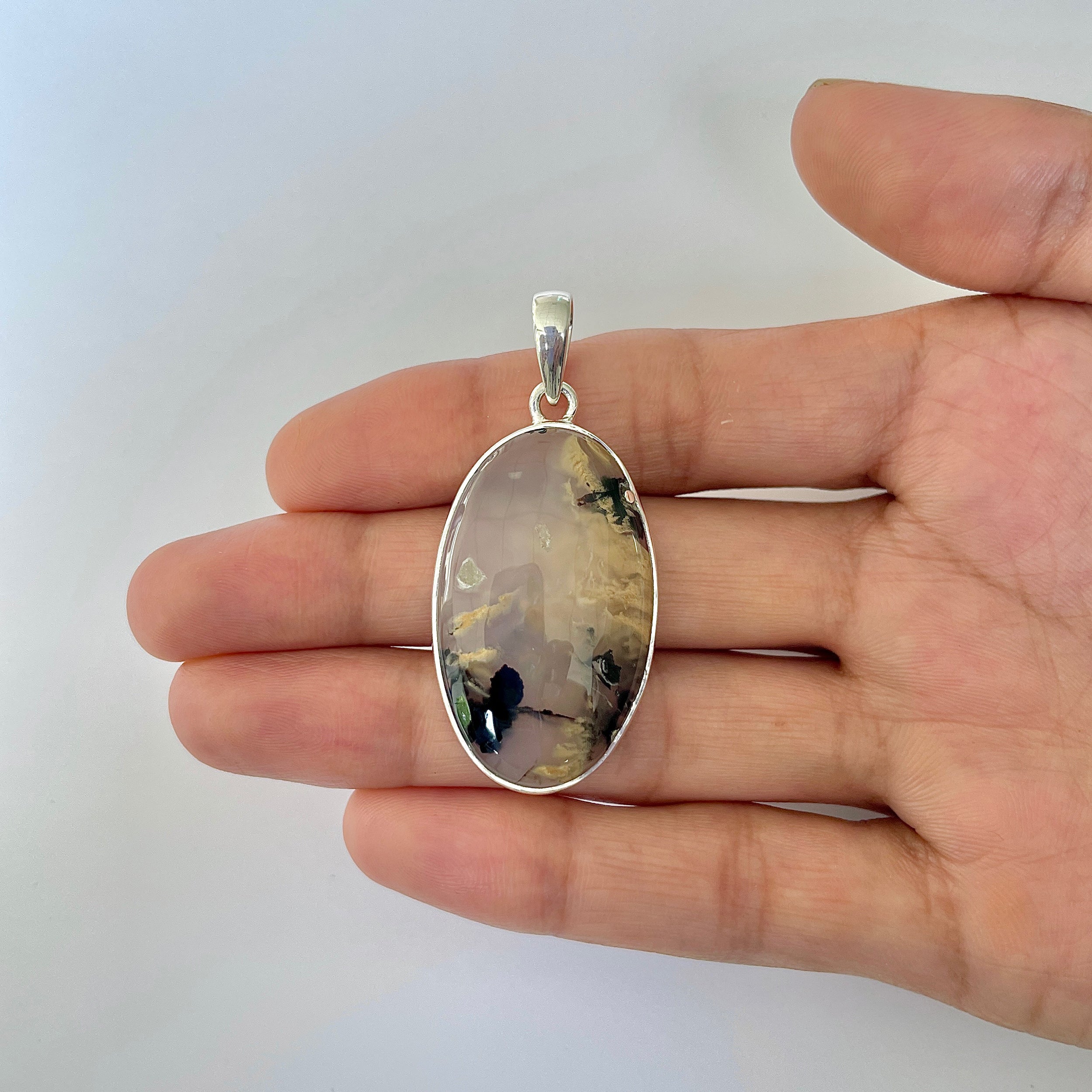 Plume Agate Pendant-(PLA-1-32)