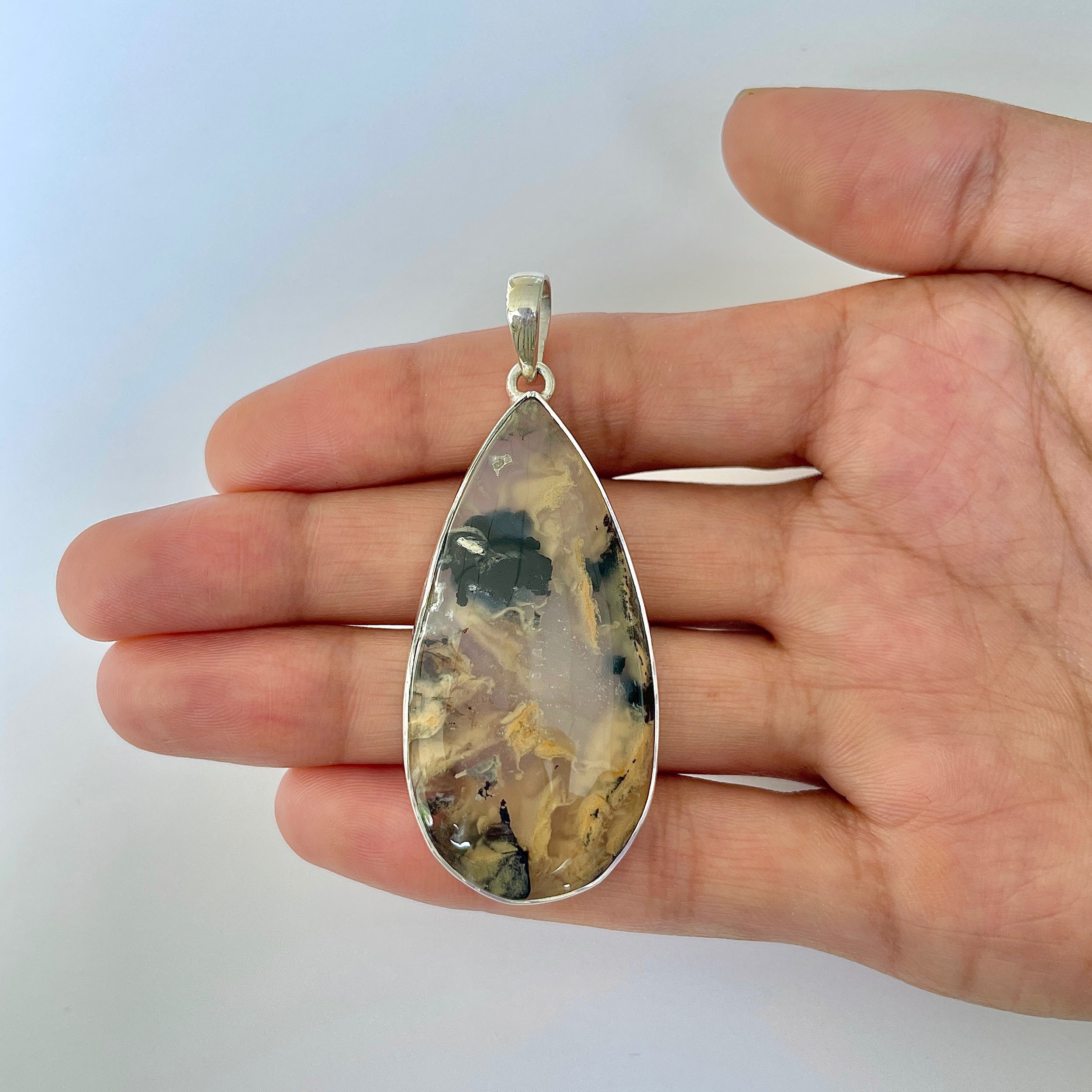 Plume Agate Pendant-(PLA-1-33)