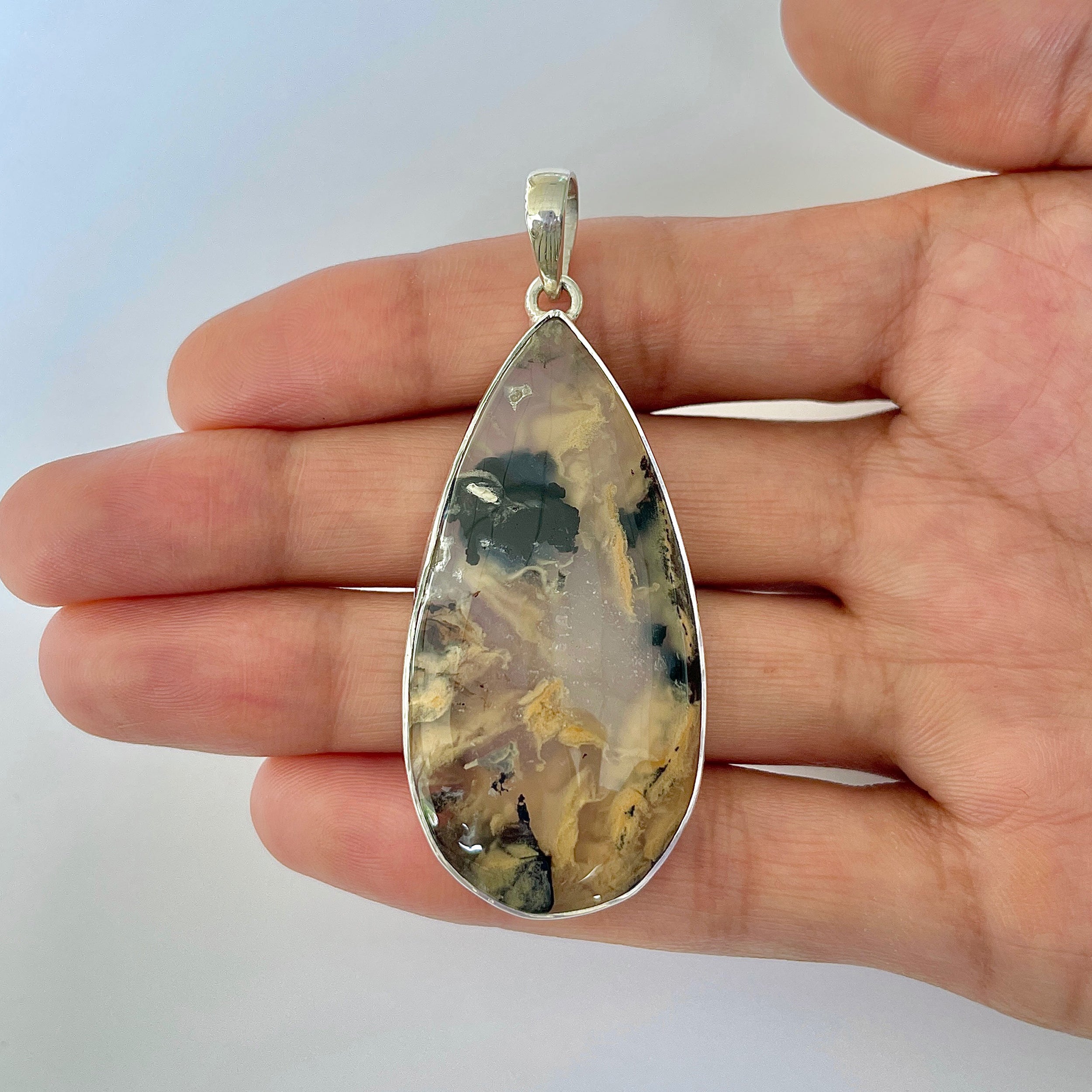 Plume Agate Pendant-(PLA-1-33)