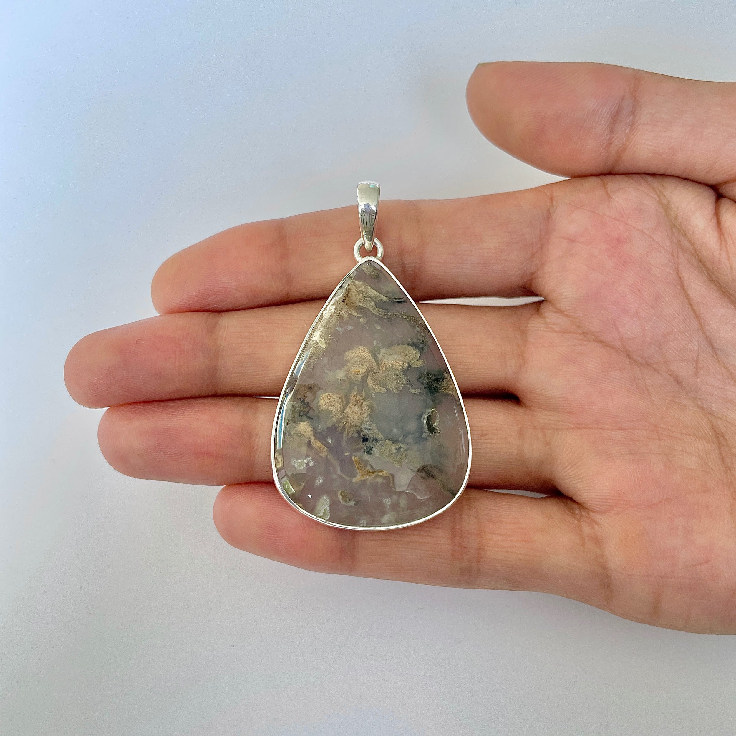 Plume Agate Pendant-(PLA-1-34)