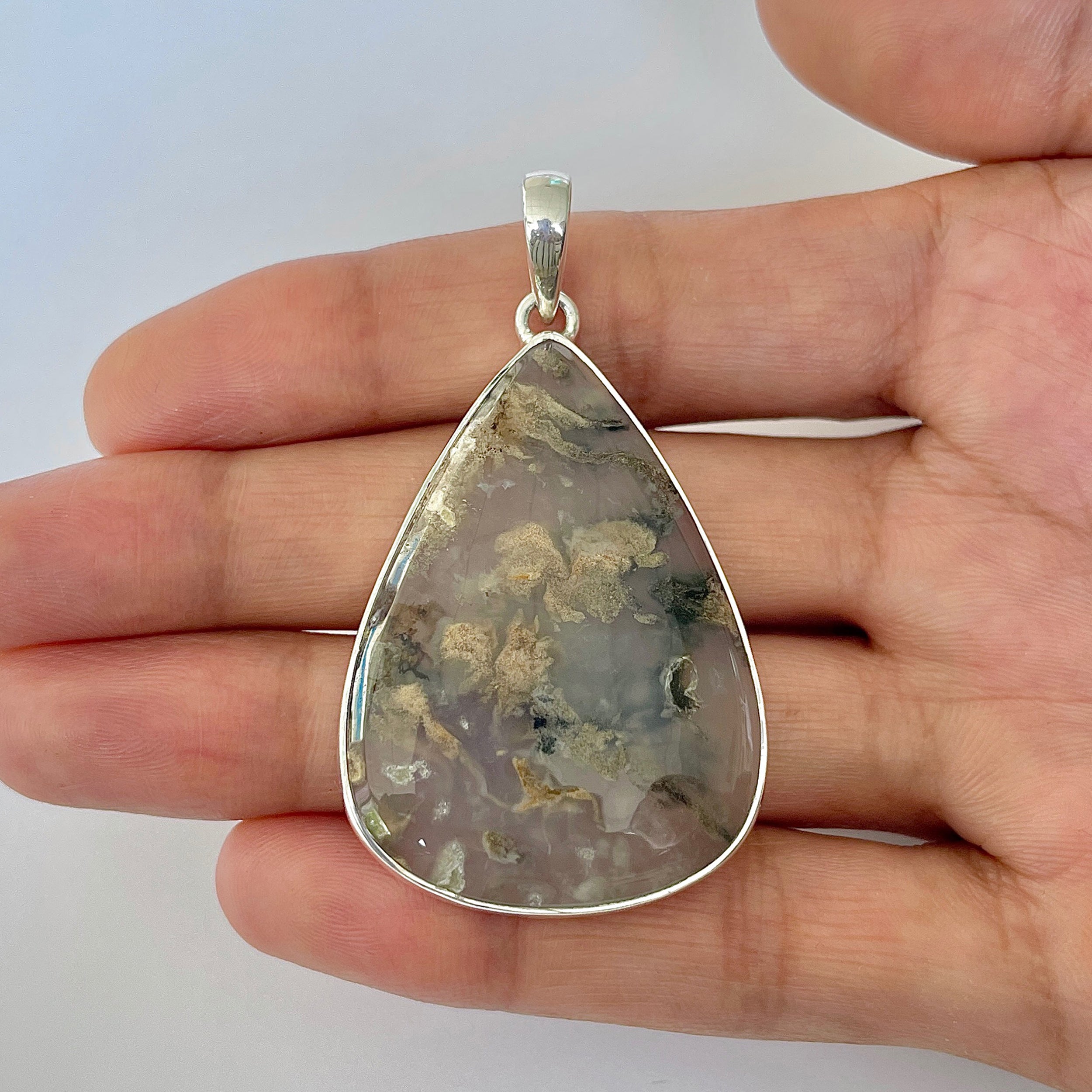 Plume Agate Pendant-(PLA-1-34)