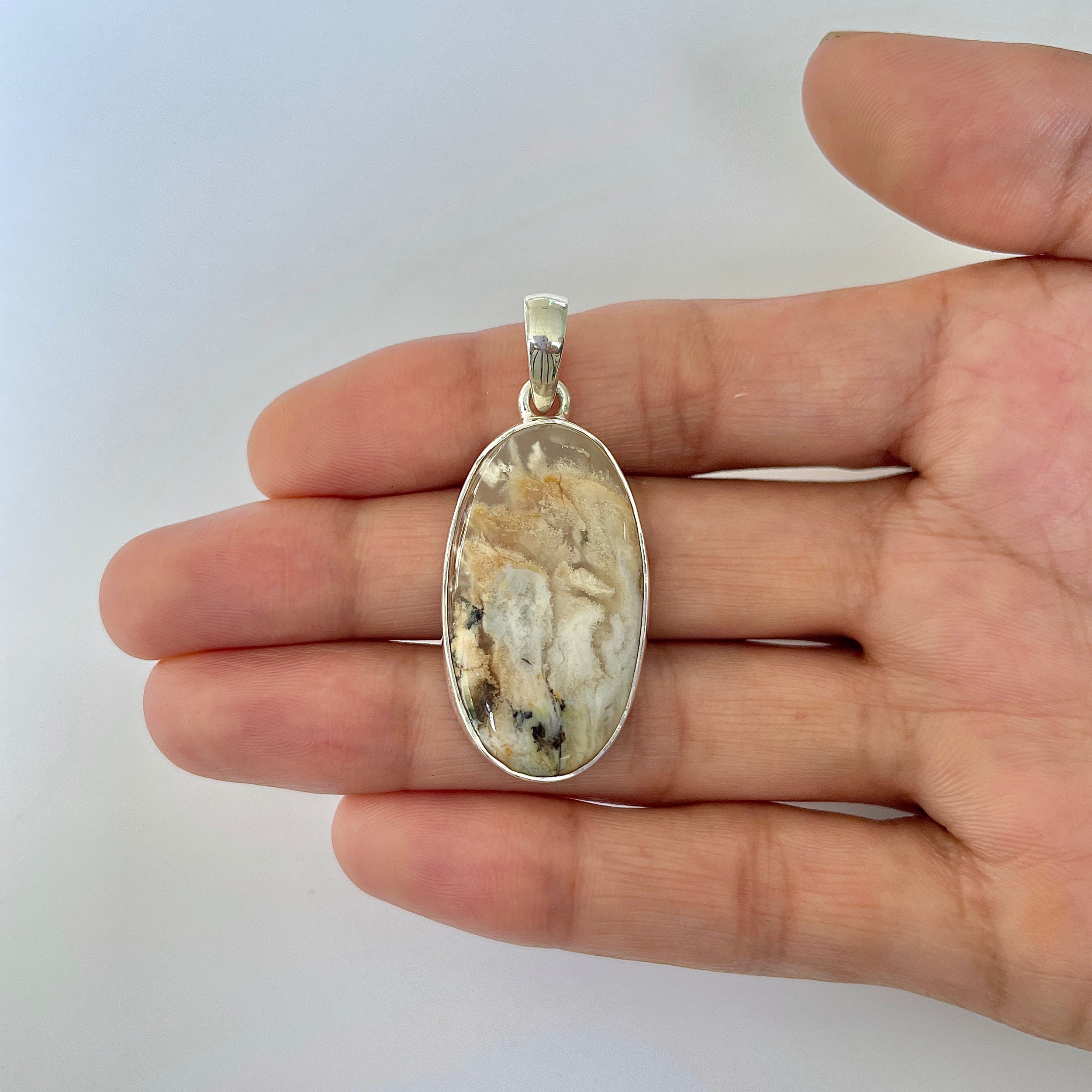 Plume Agate Pendant-(PLA-1-35)