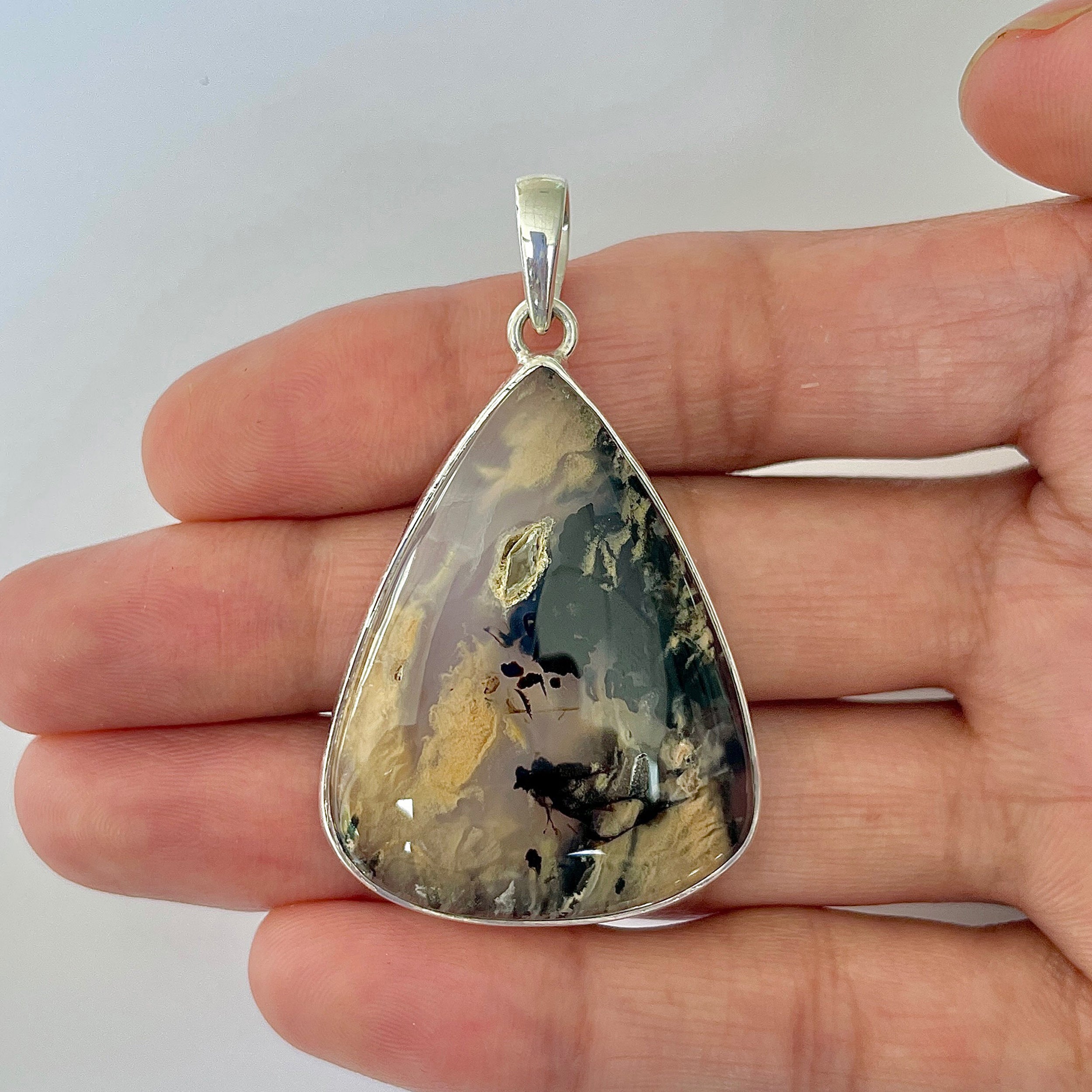 Plume Agate Pendant-(PLA-1-6)
