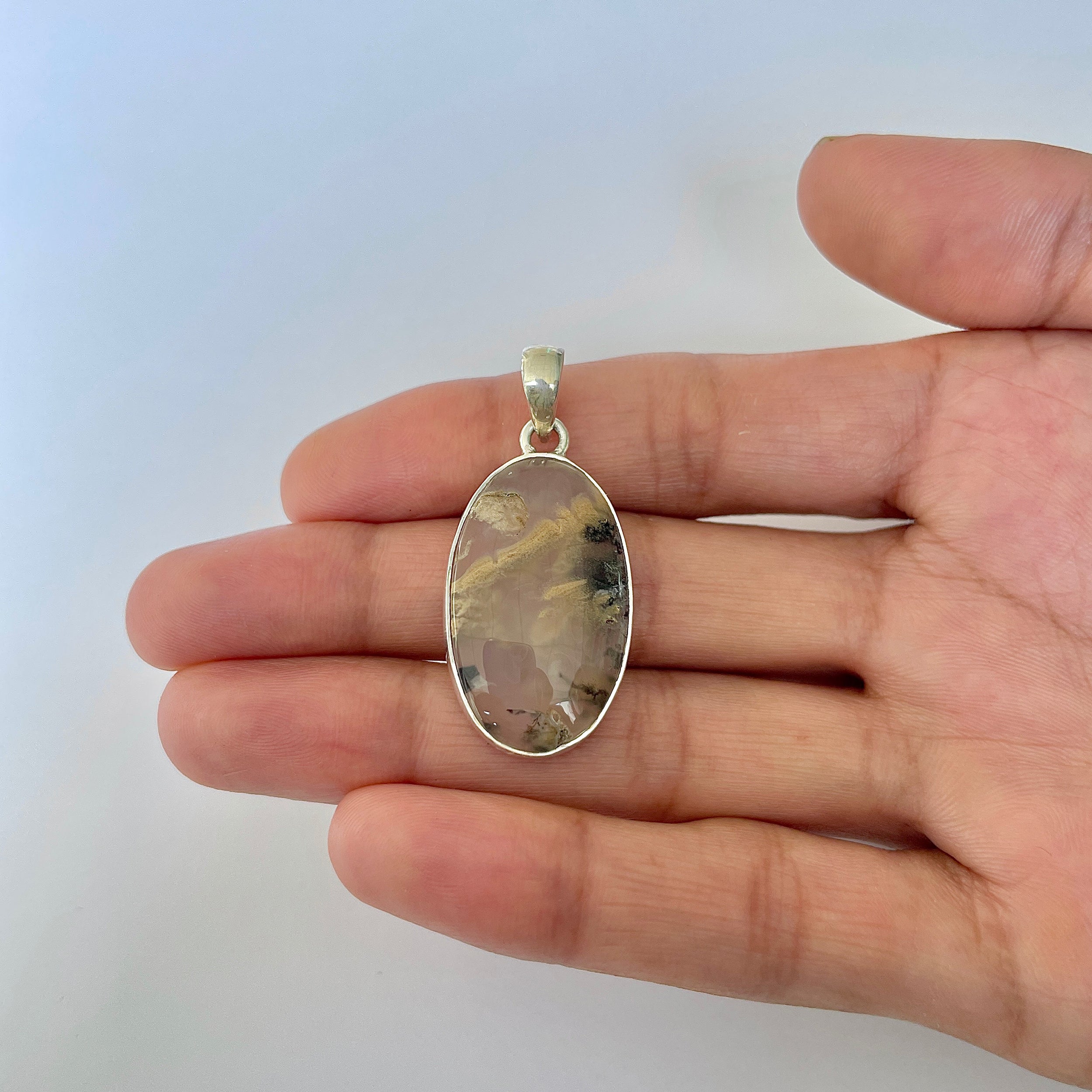 Plume Agate Pendant-(PLA-1-7)