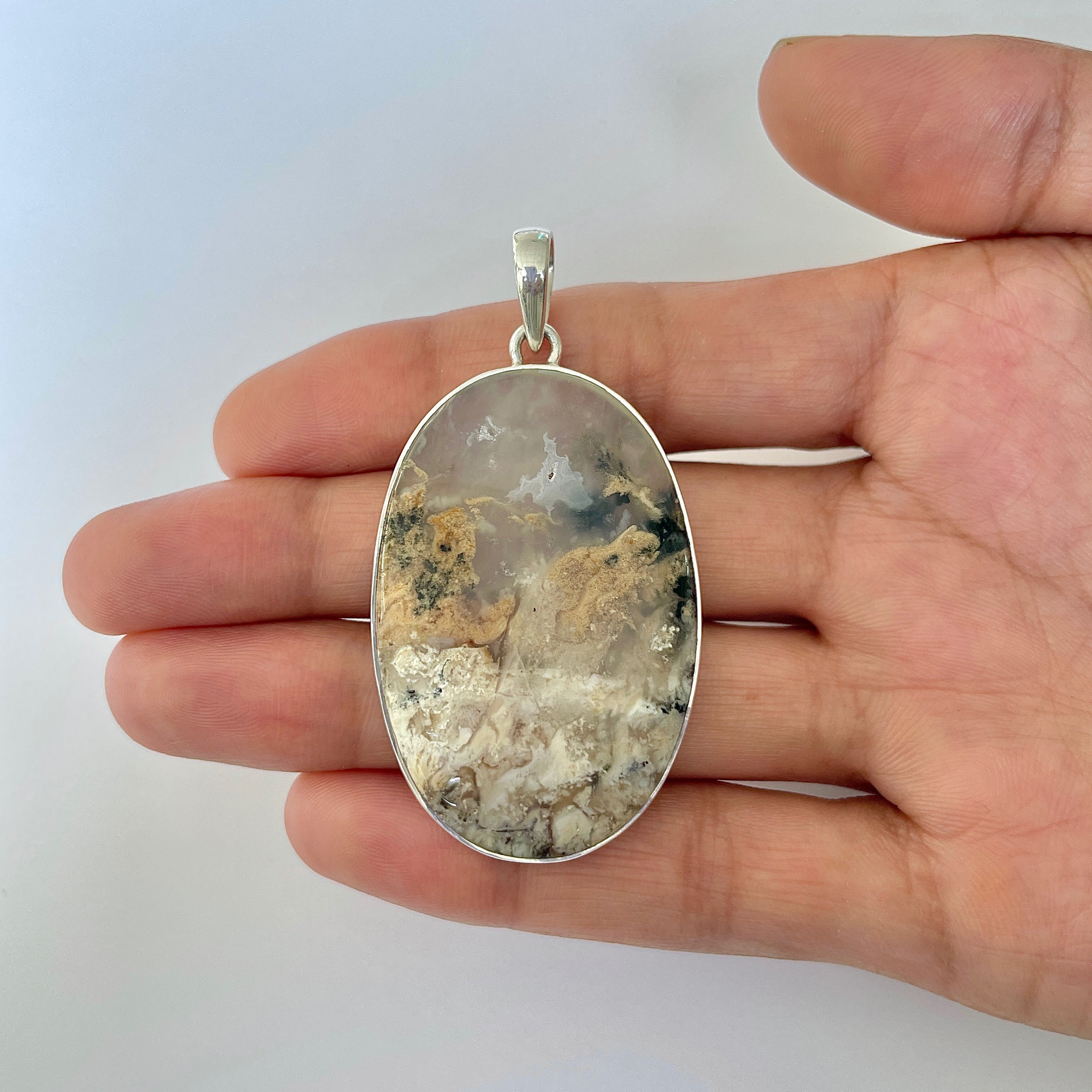 Plume Agate Pendant-(PLA-1-8)