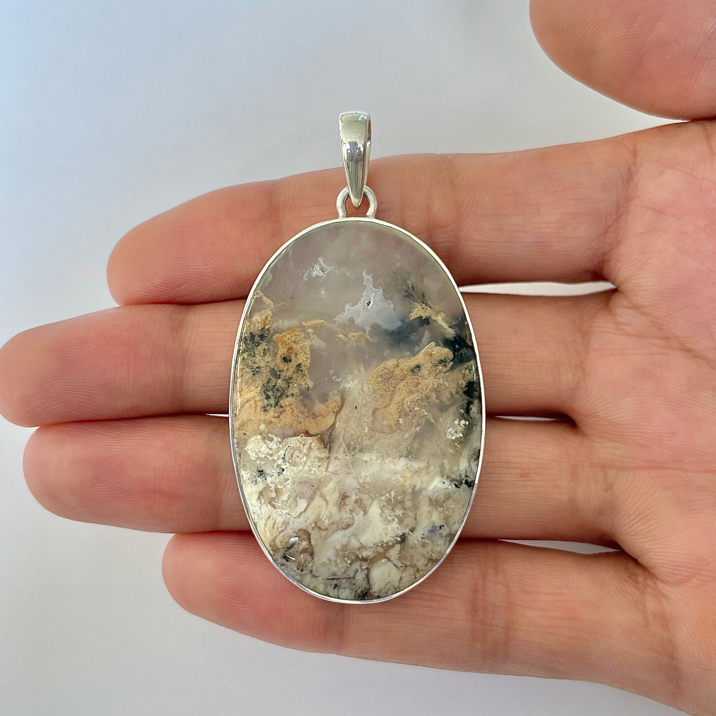 Plume Agate Pendant-(PLA-1-8)