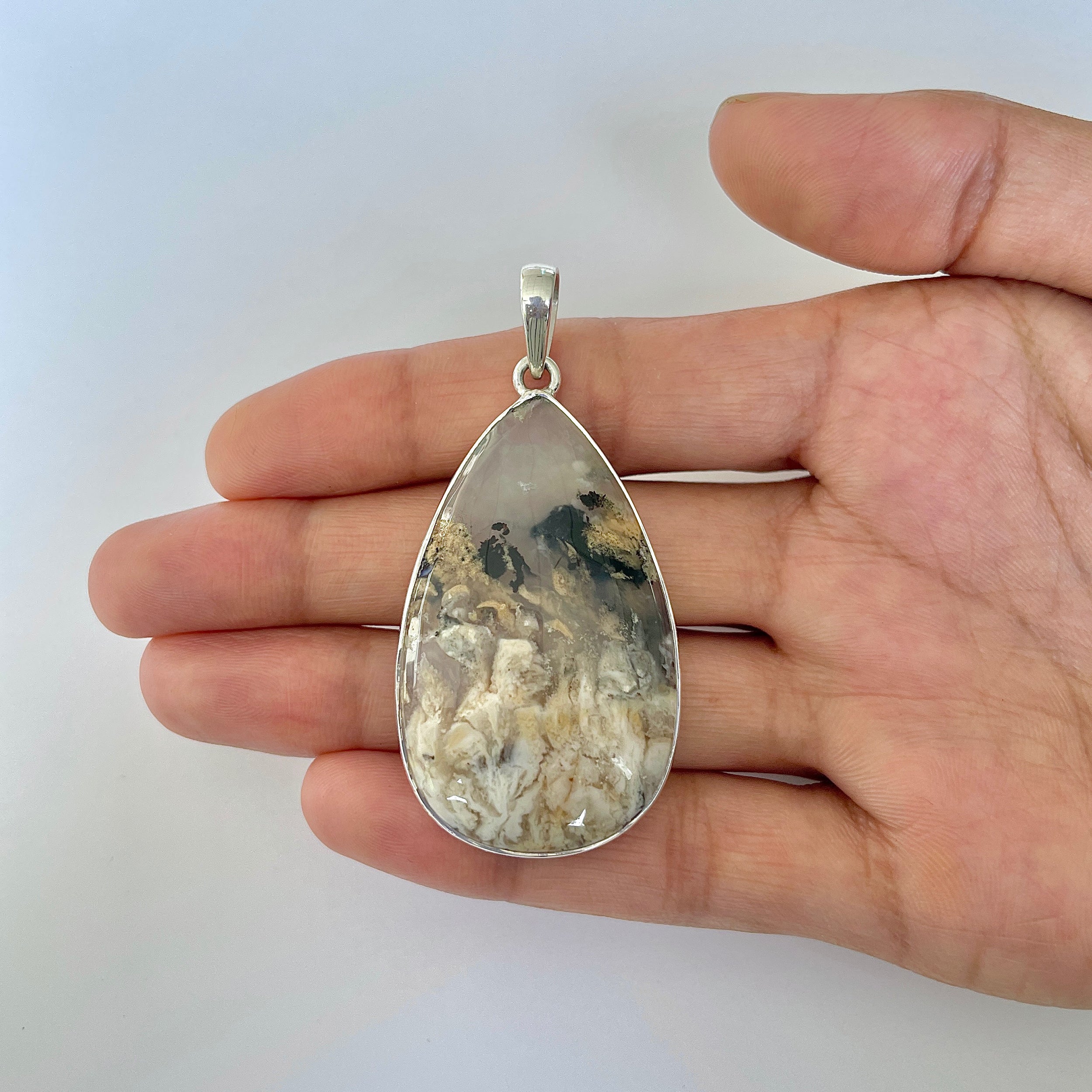 Plume Agate Pendant-(PLA-1-9)