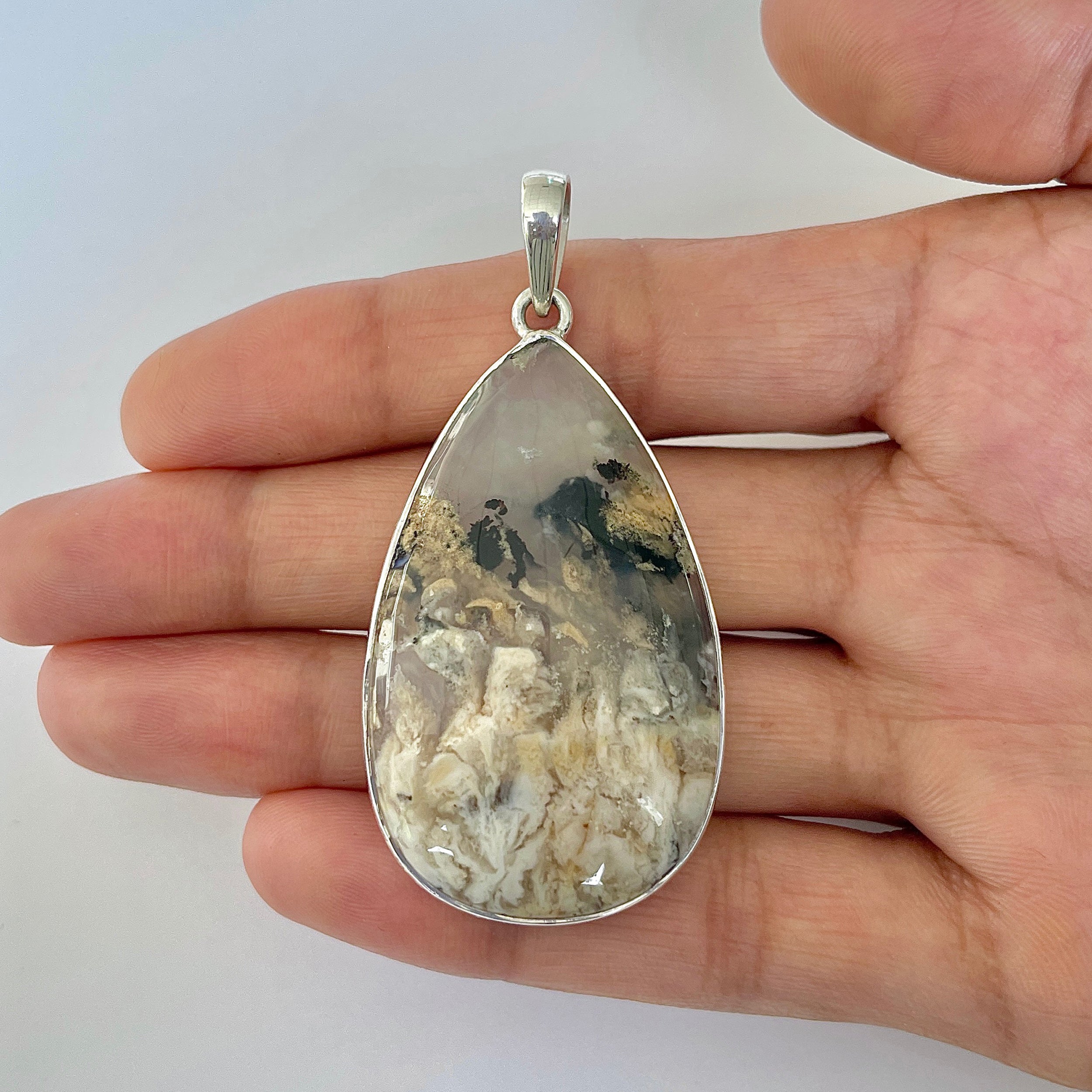 Plume Agate Pendant-(PLA-1-9)