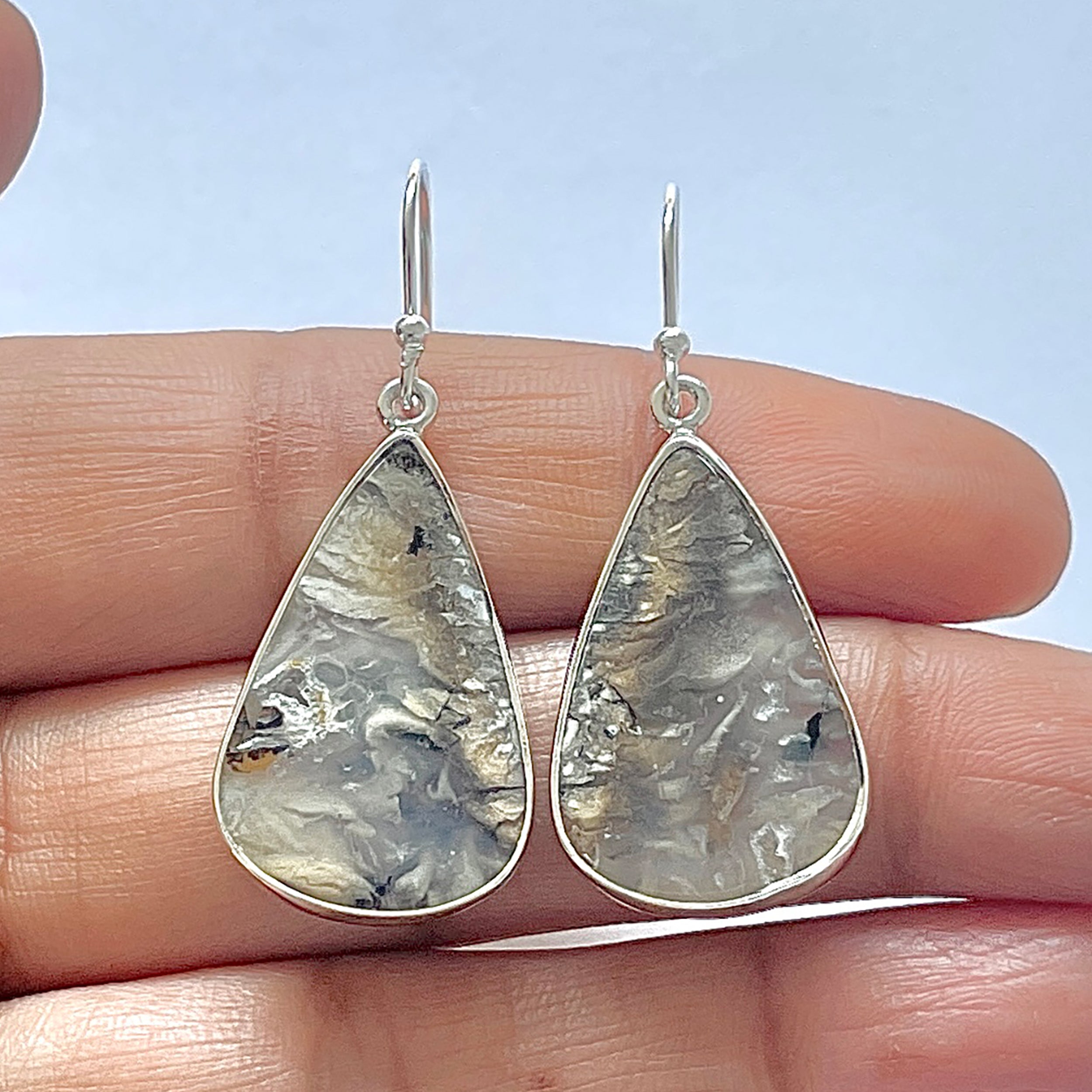 Plume Agate Earring-(PLA-3-11)