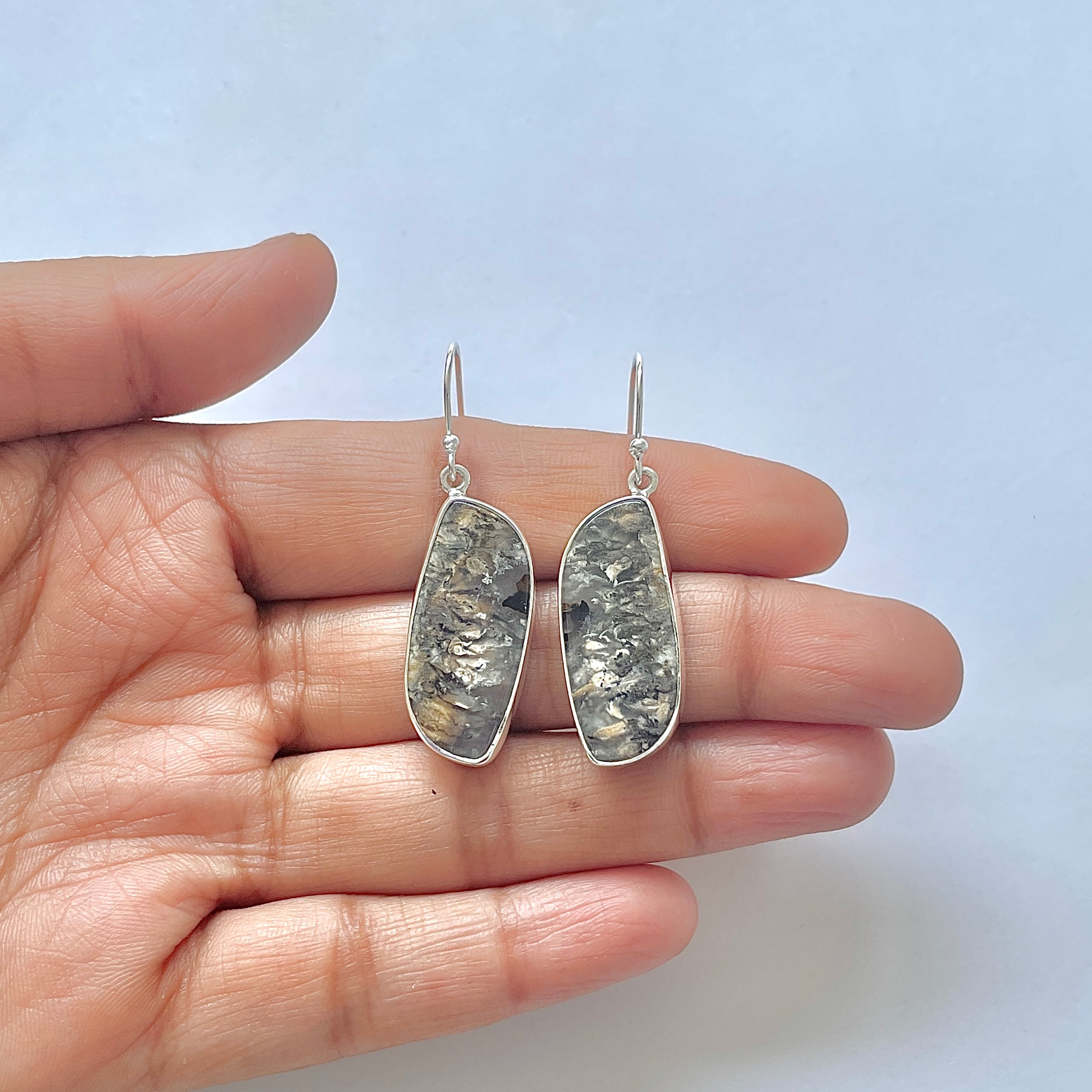 Plume Agate Earring-(PLA-3-23)