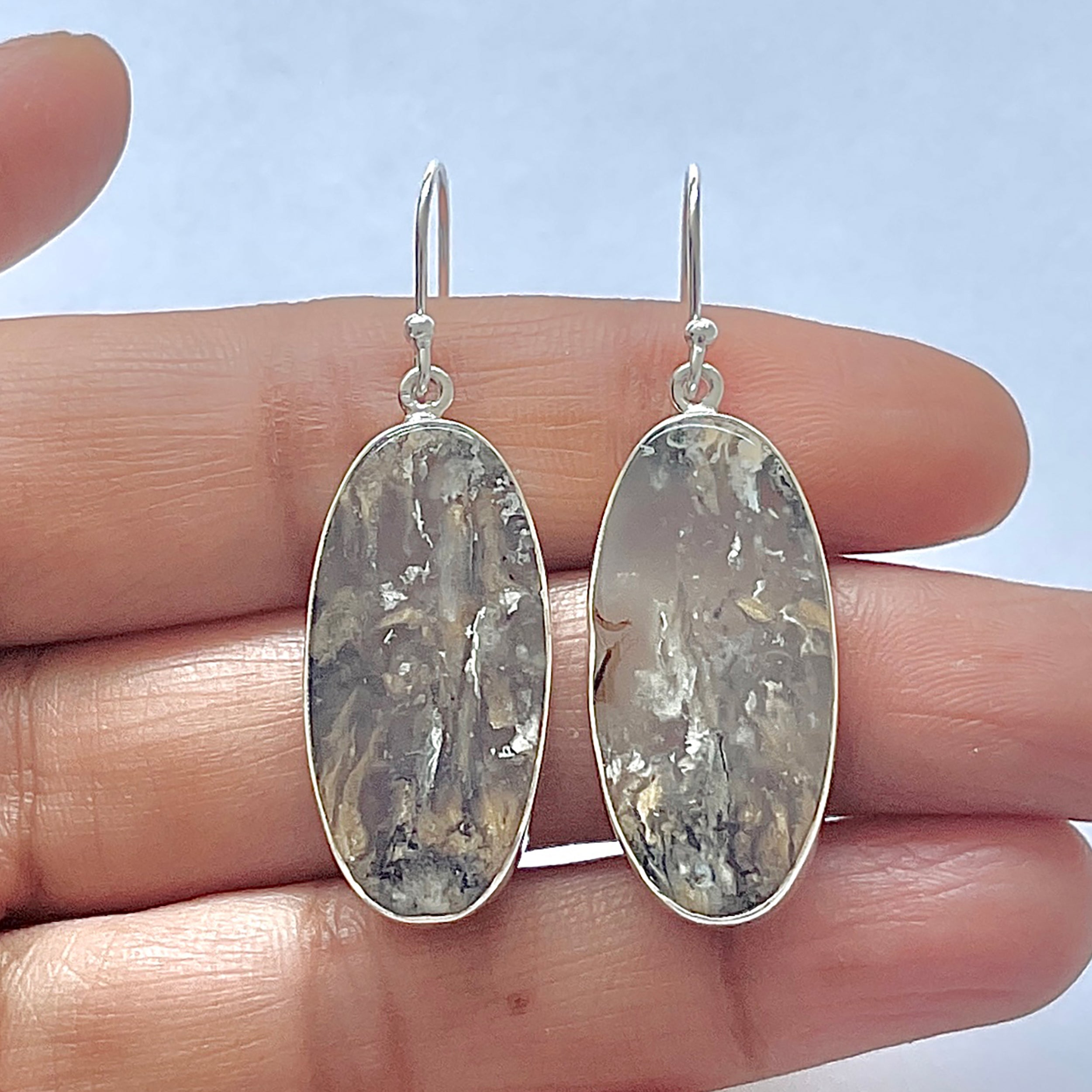 Plume Agate Earring-(PLA-3-24)