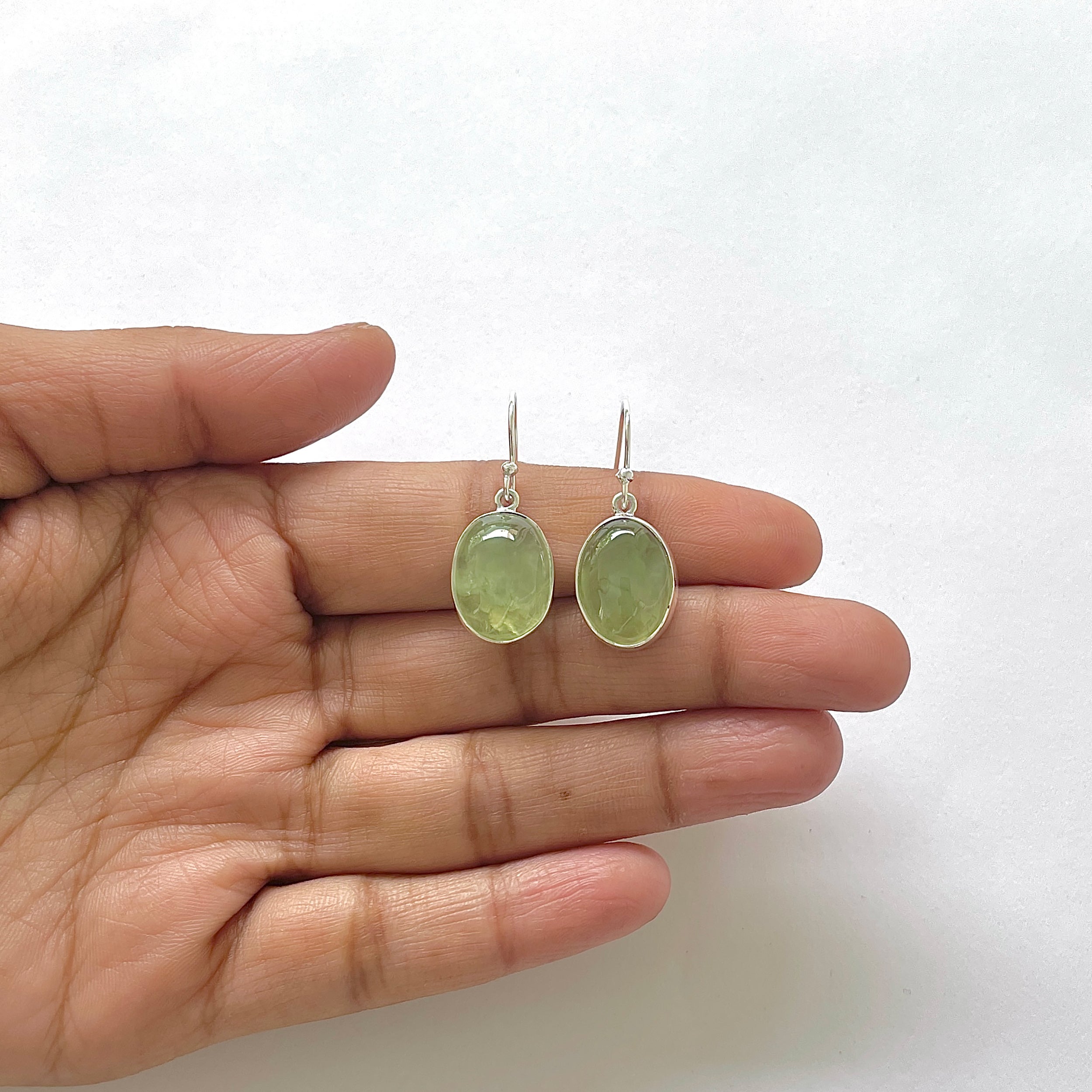 Prehnite Earring-(PRN-3-1)