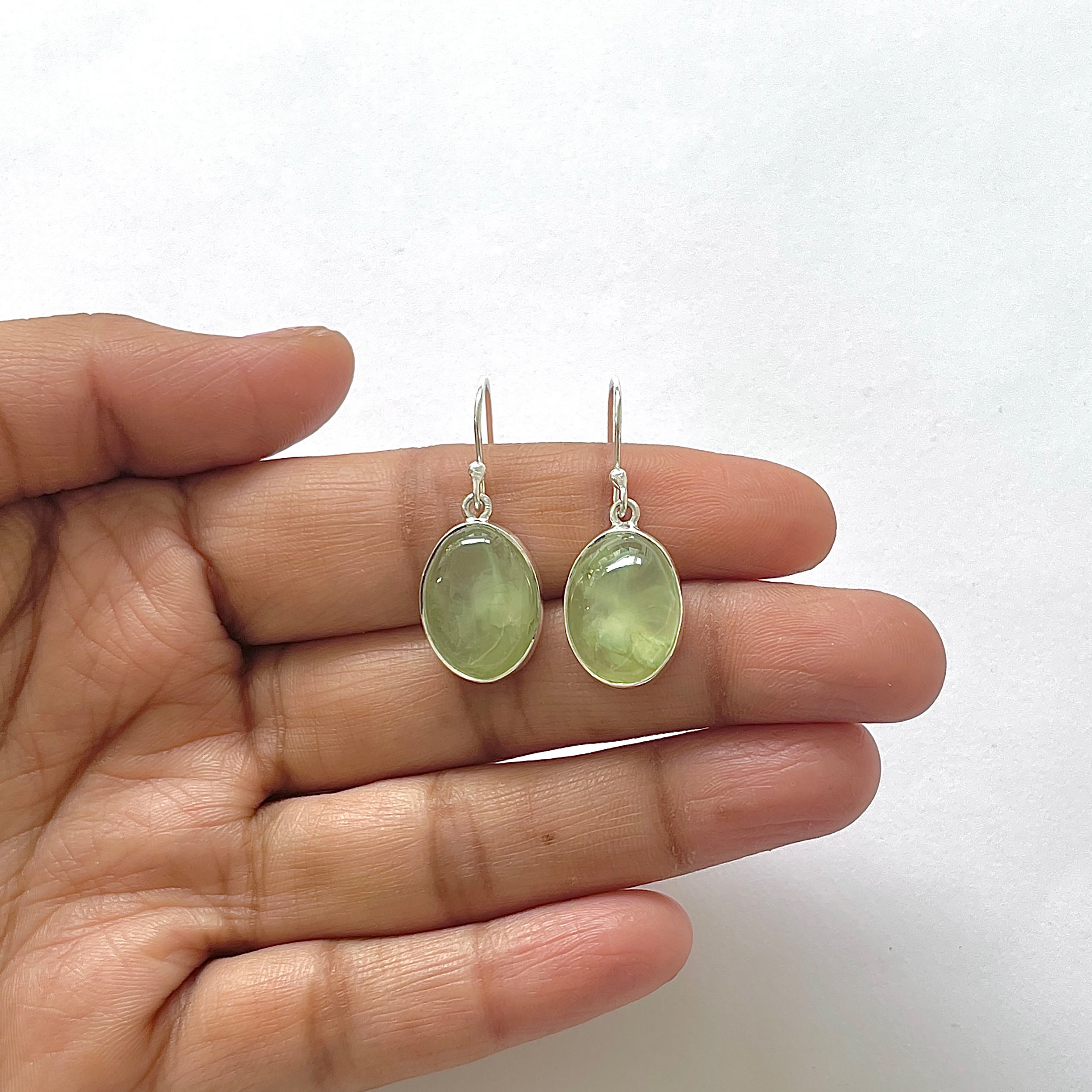 Prehnite Earring-(PRN-3-11)