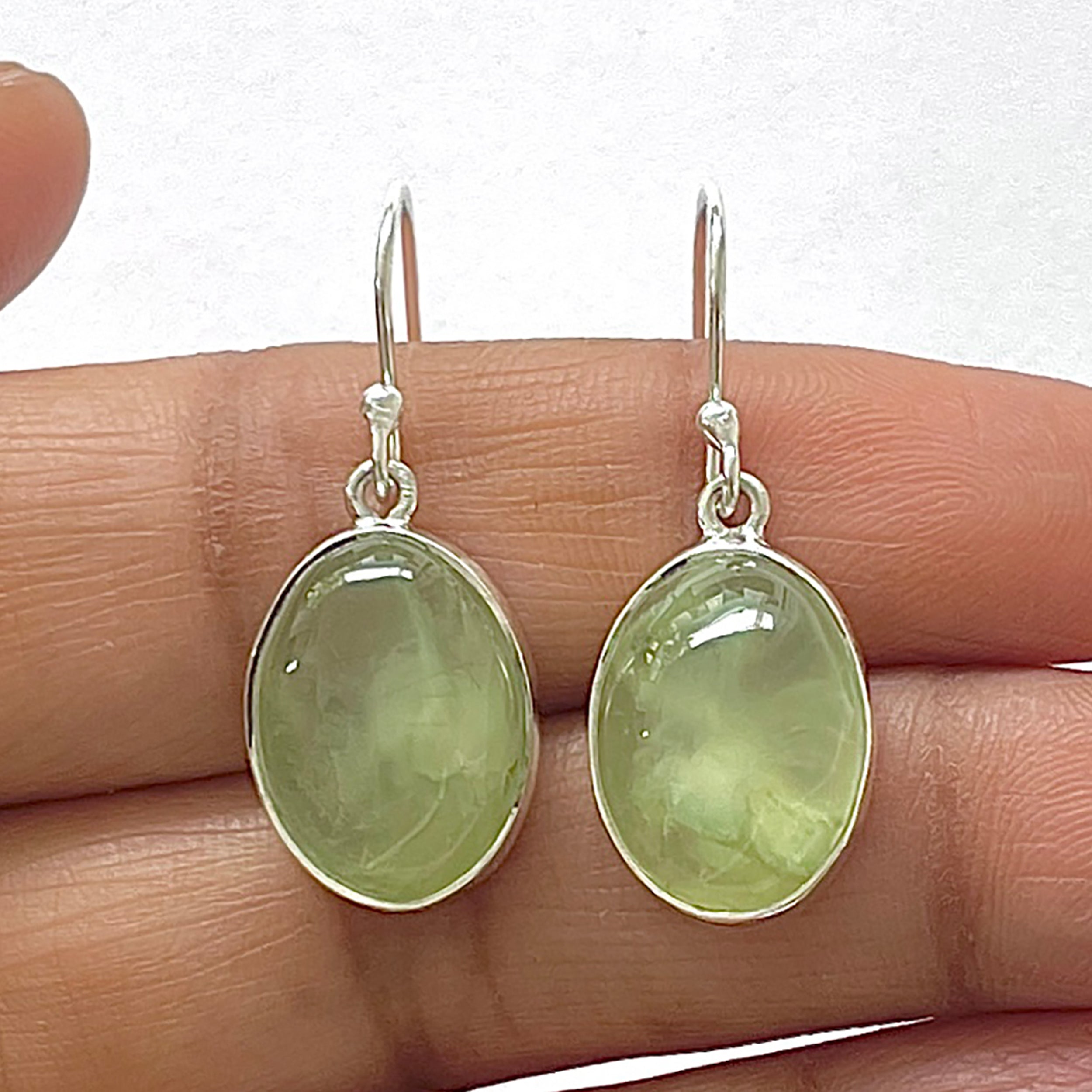 Prehnite Earring-(PRN-3-11)