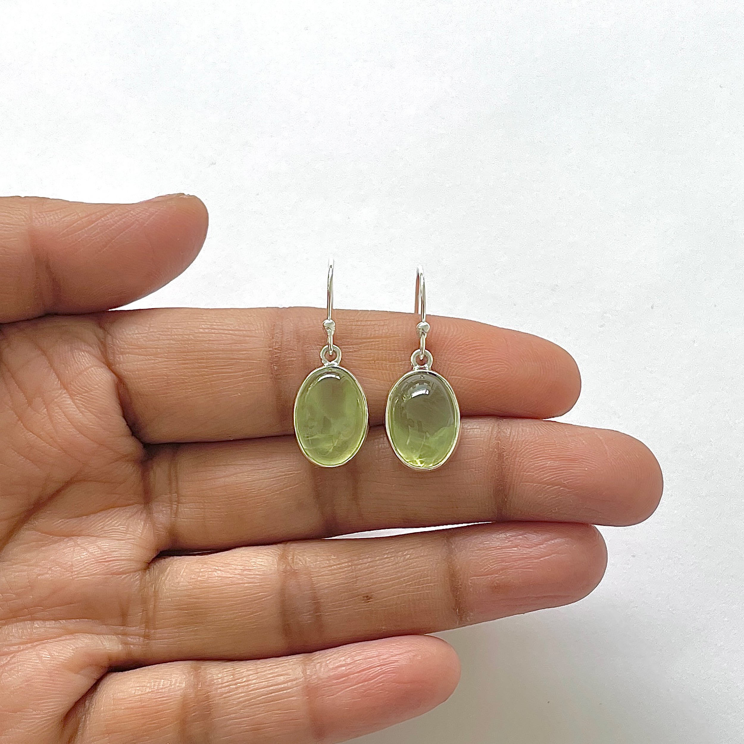 Prehnite Earring-(PRN-3-12)