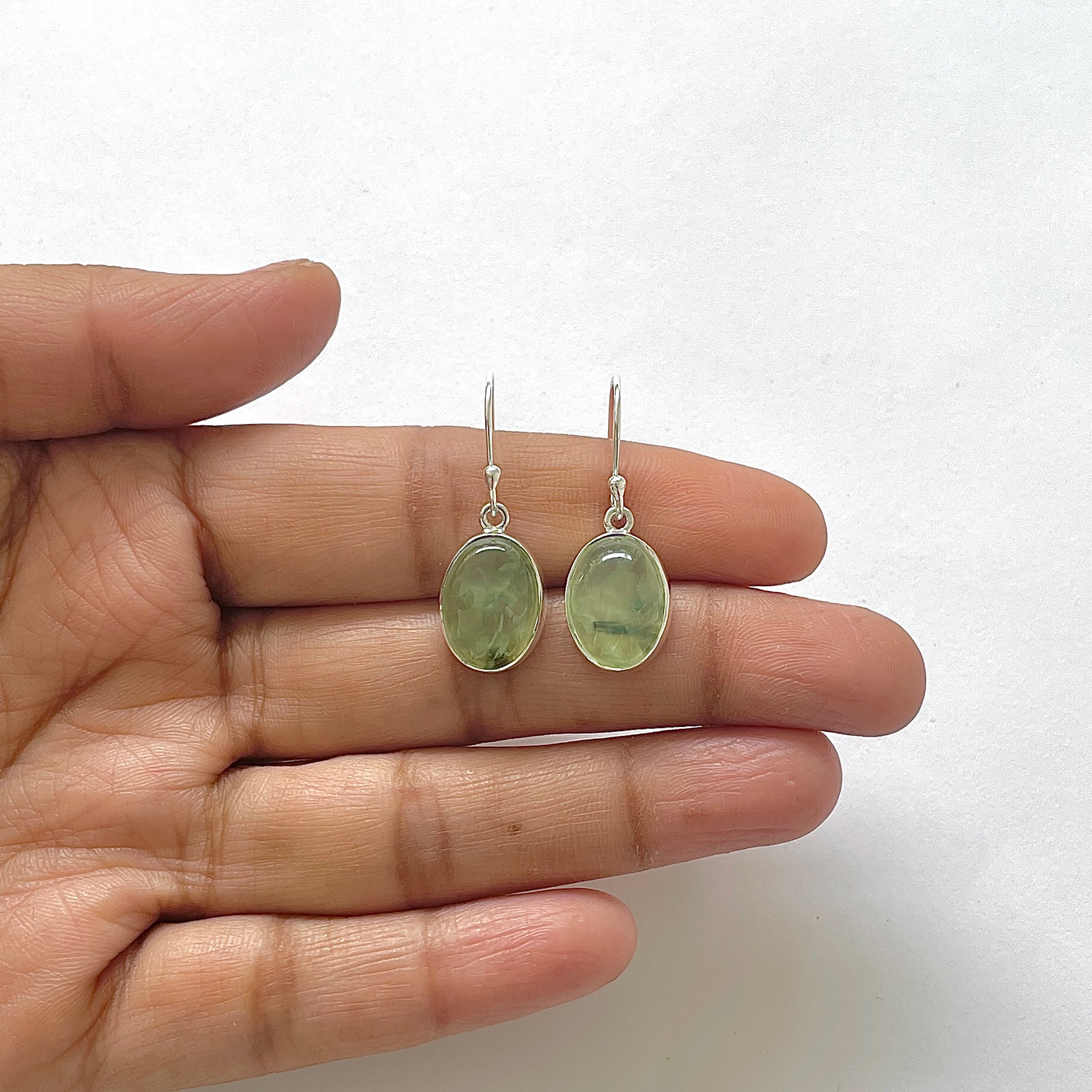 Prehnite Earring-(PRN-3-13)