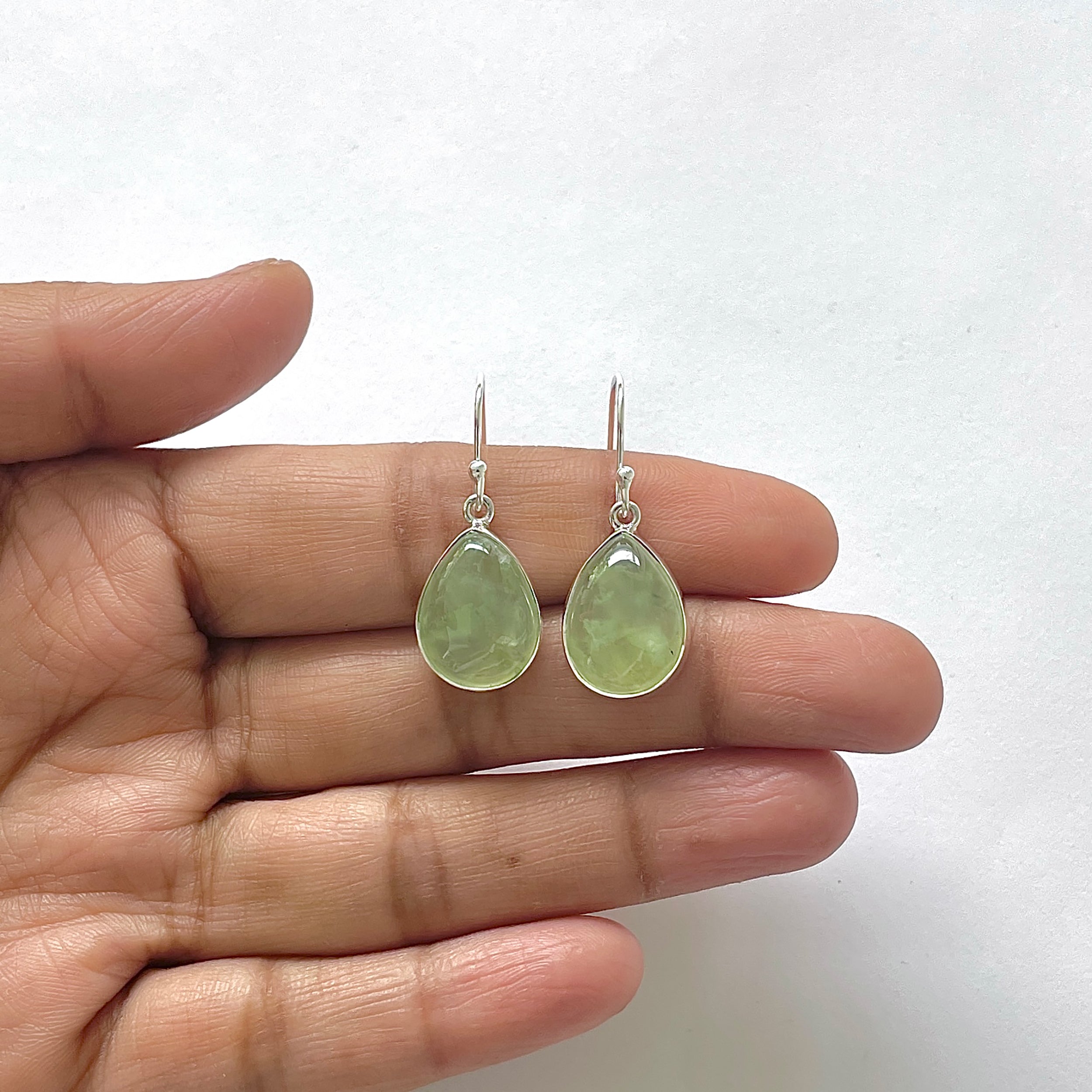 Prehnite Earring-(PRN-3-14)