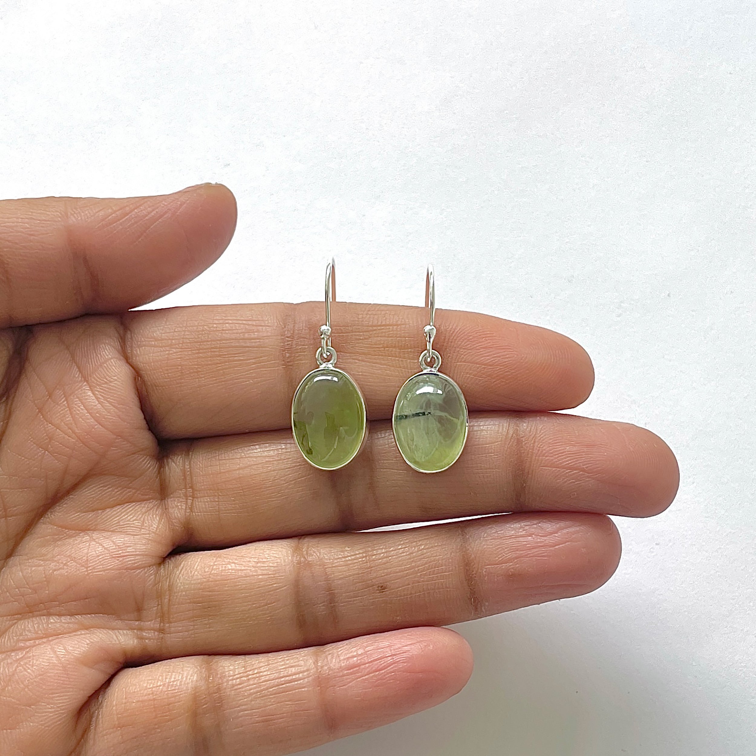 Prehnite Earring-(PRN-3-15)