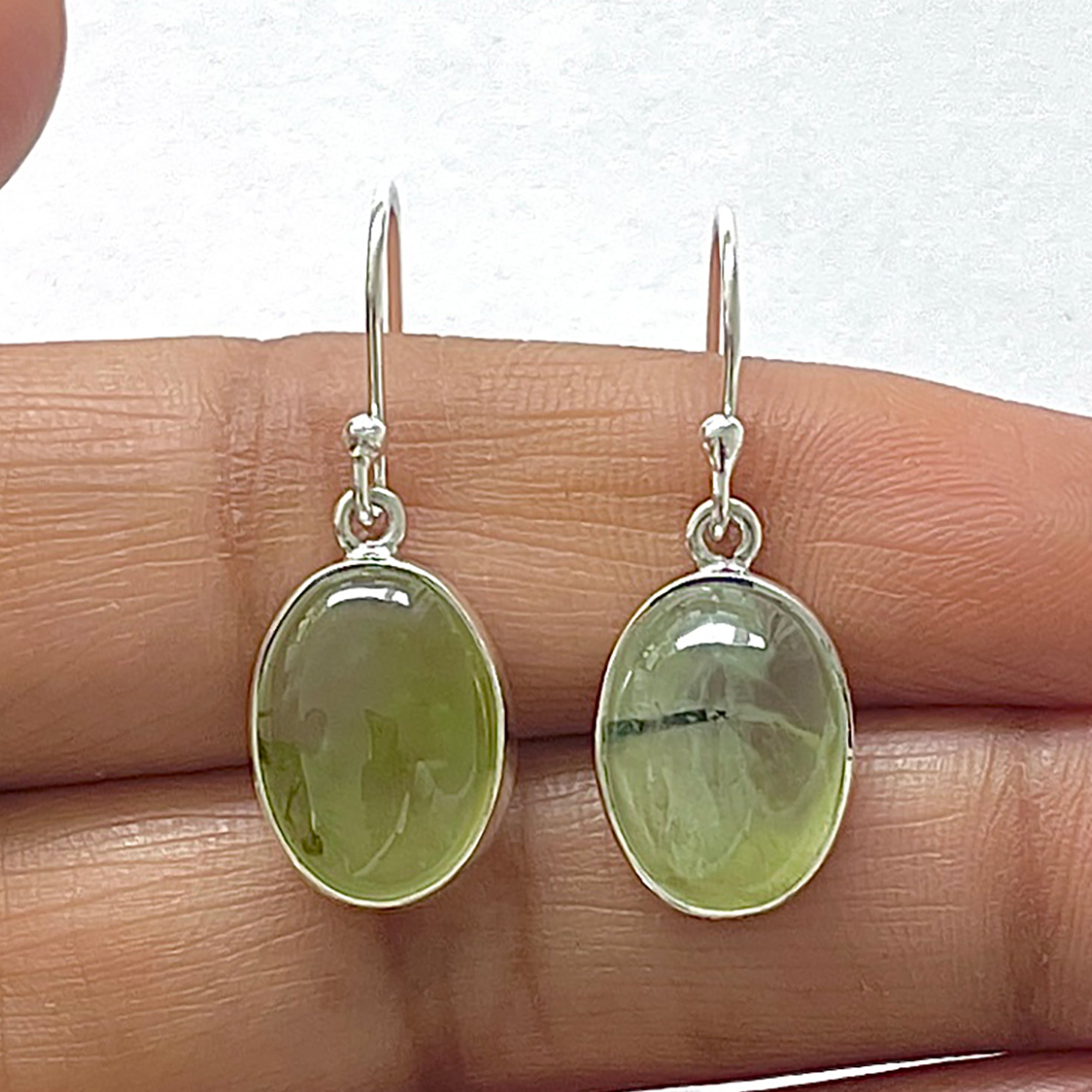 Prehnite Earring-(PRN-3-15)