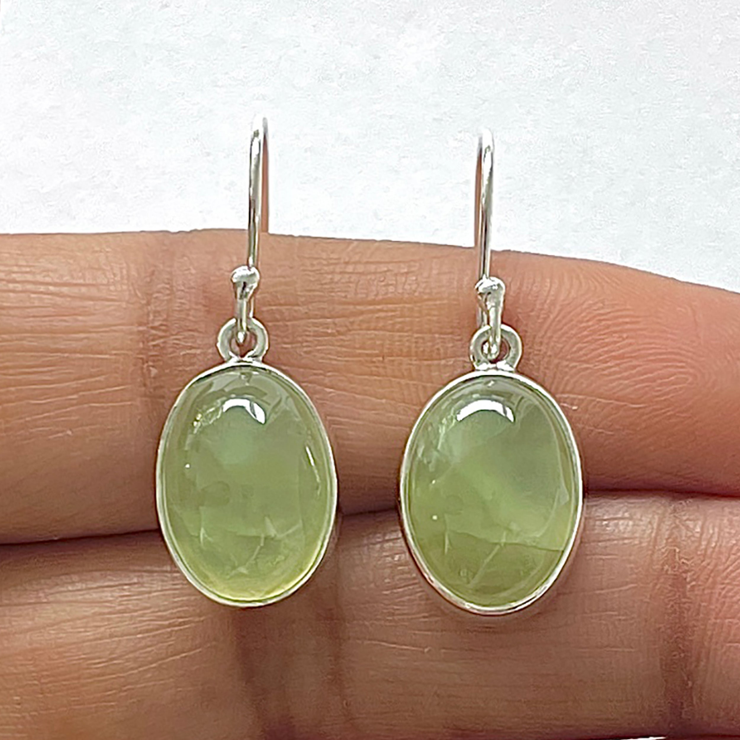 Prehnite Earring-(PRN-3-16)