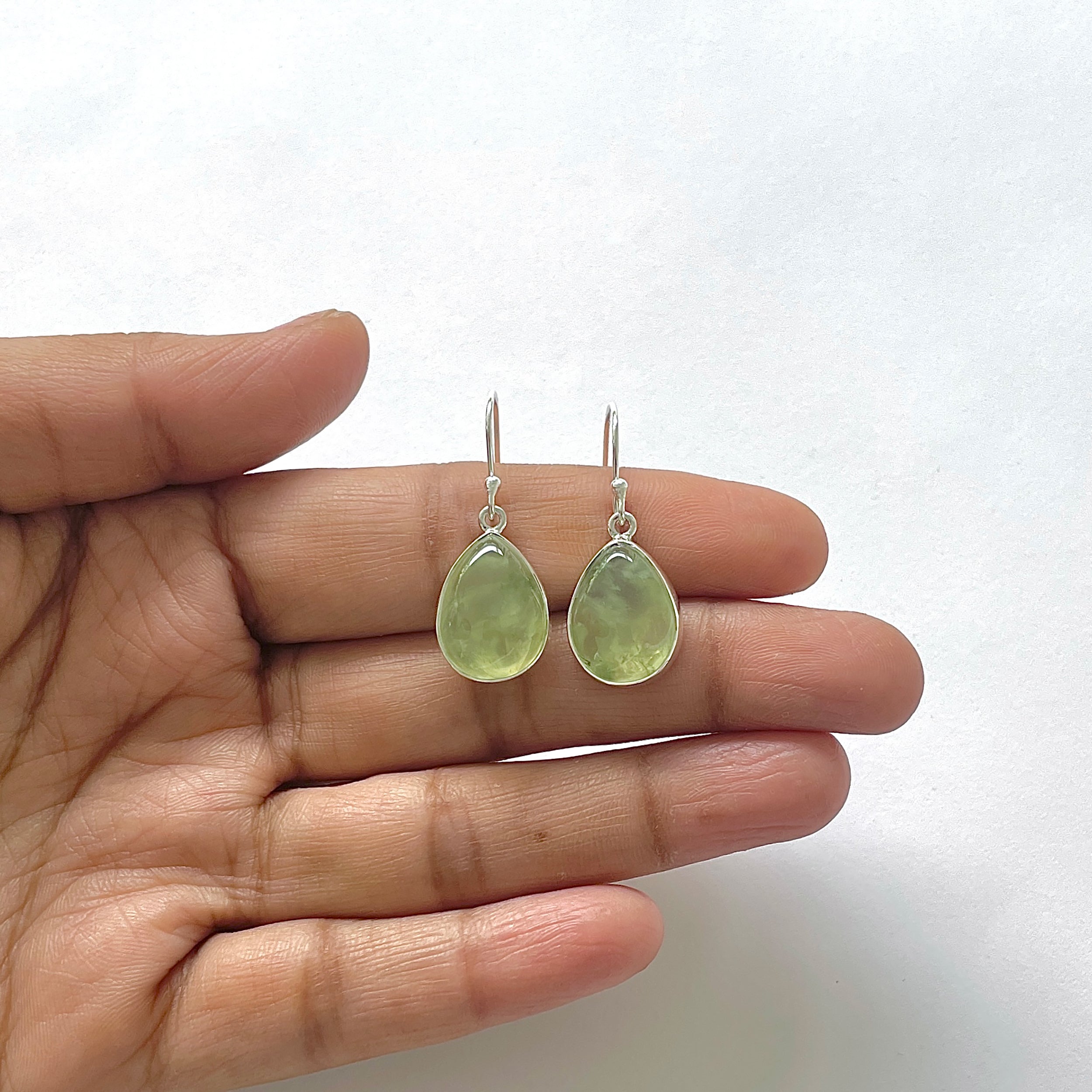 Prehnite Earring-(PRN-3-19)