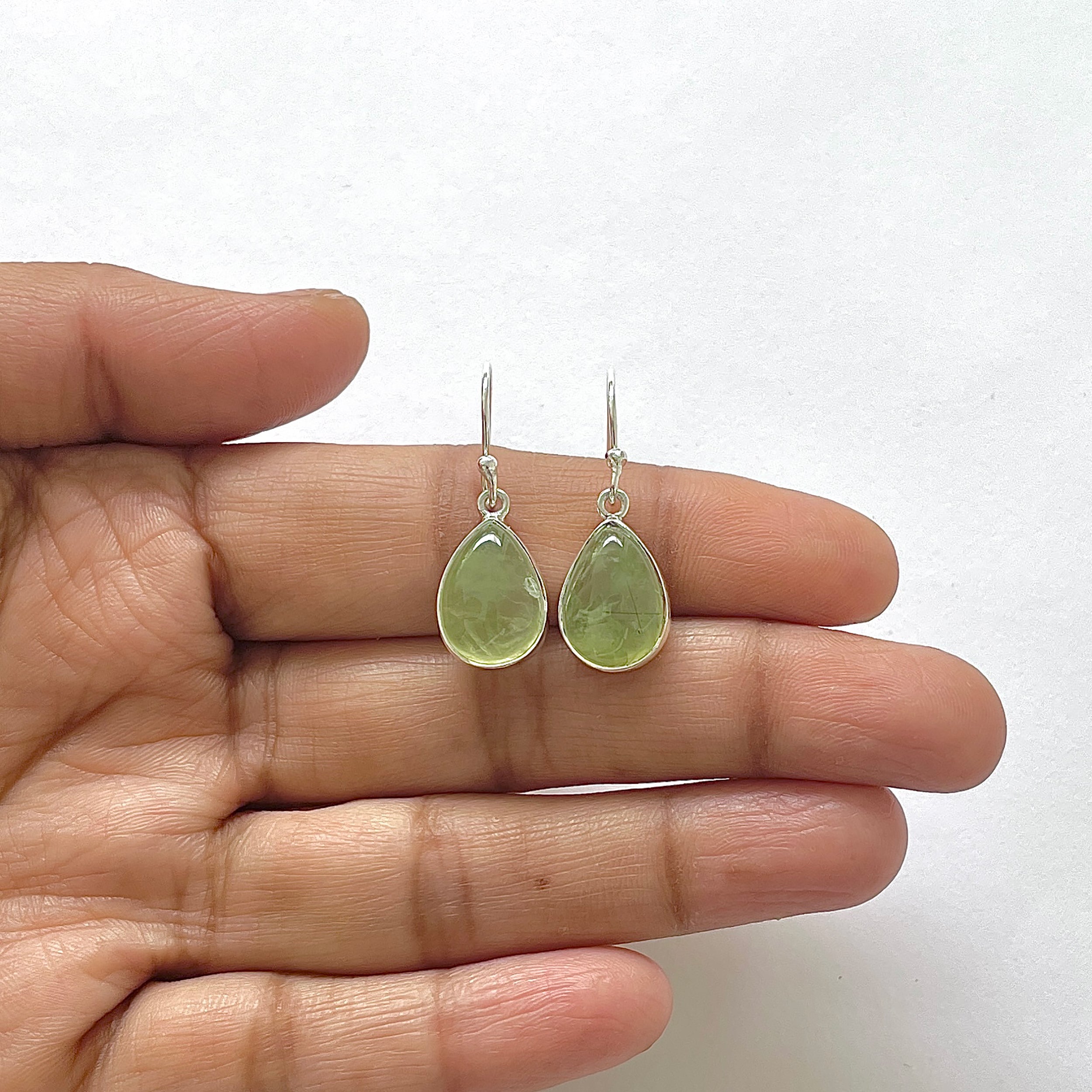 Prehnite Earring-(PRN-3-2)