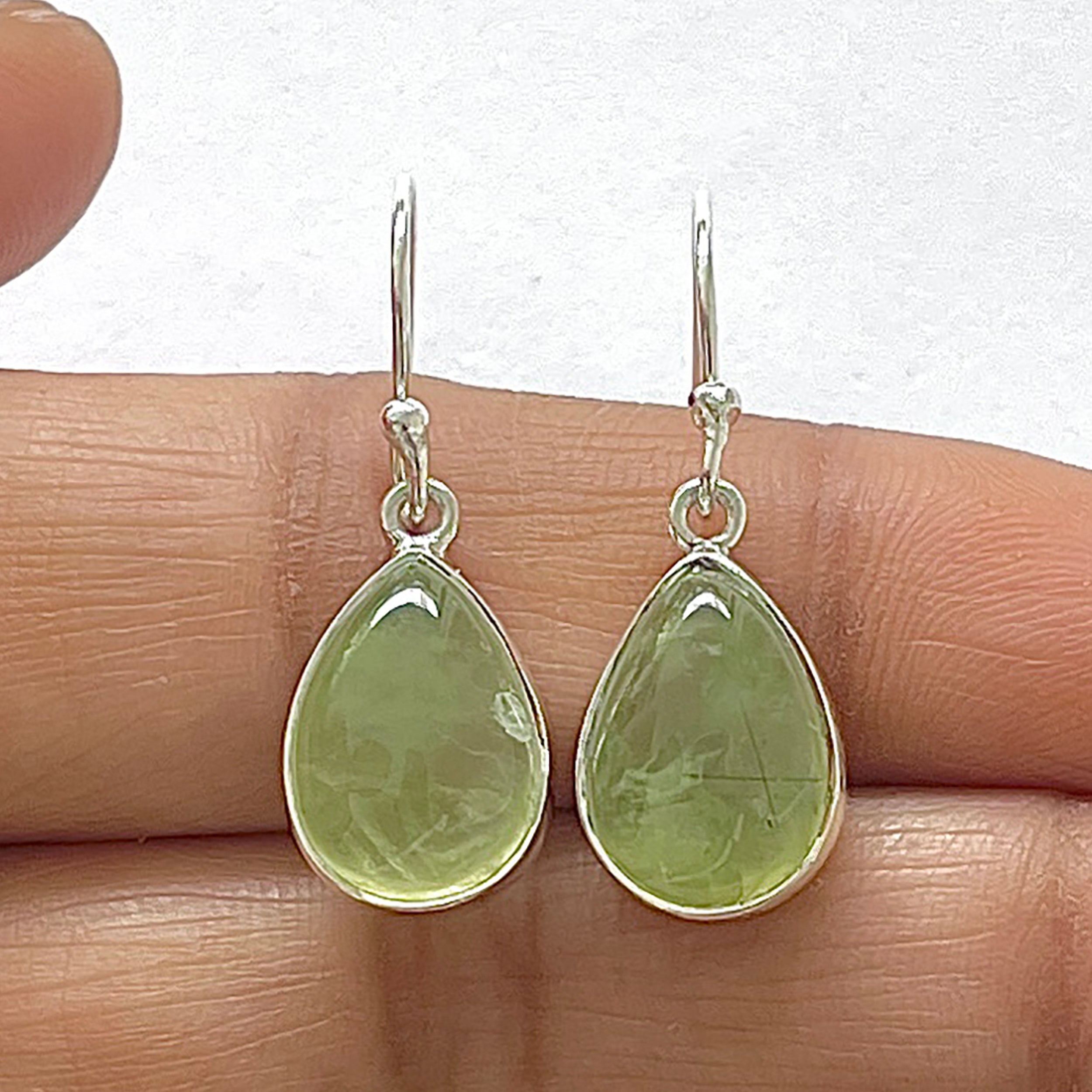 Prehnite Earring-(PRN-3-2)