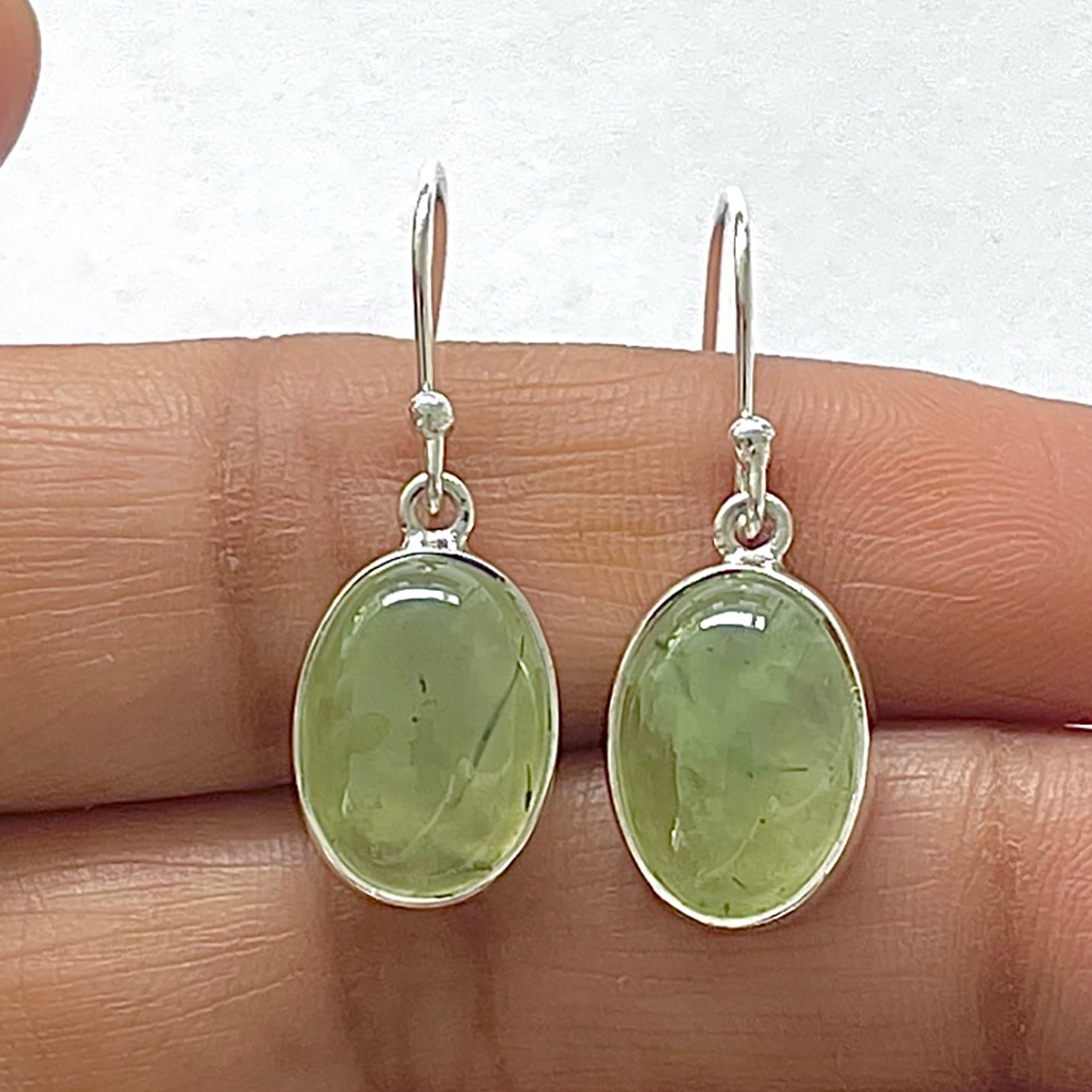 Prehnite Earring-(PRN-3-20)