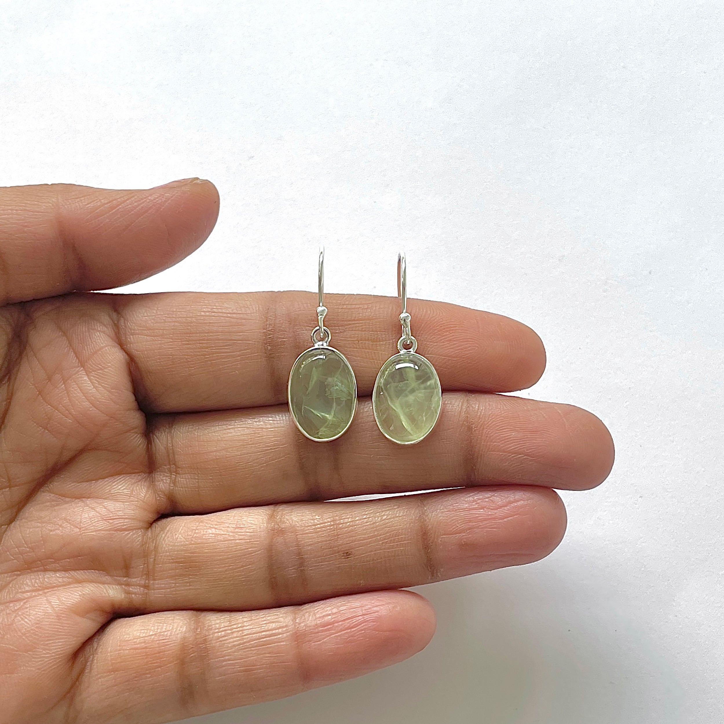 Prehnite Earring-(PRN-3-21)