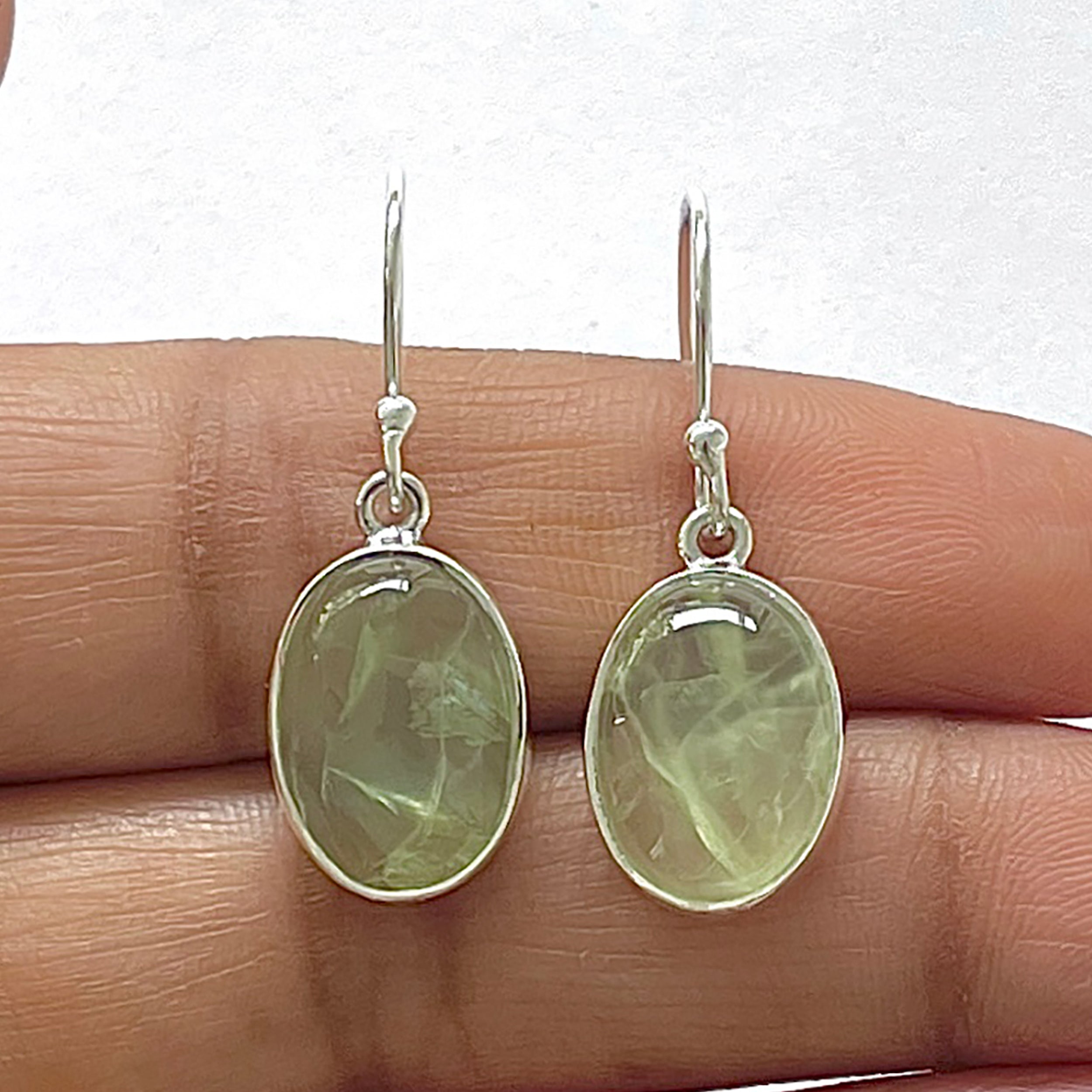 Prehnite Earring-(PRN-3-21)