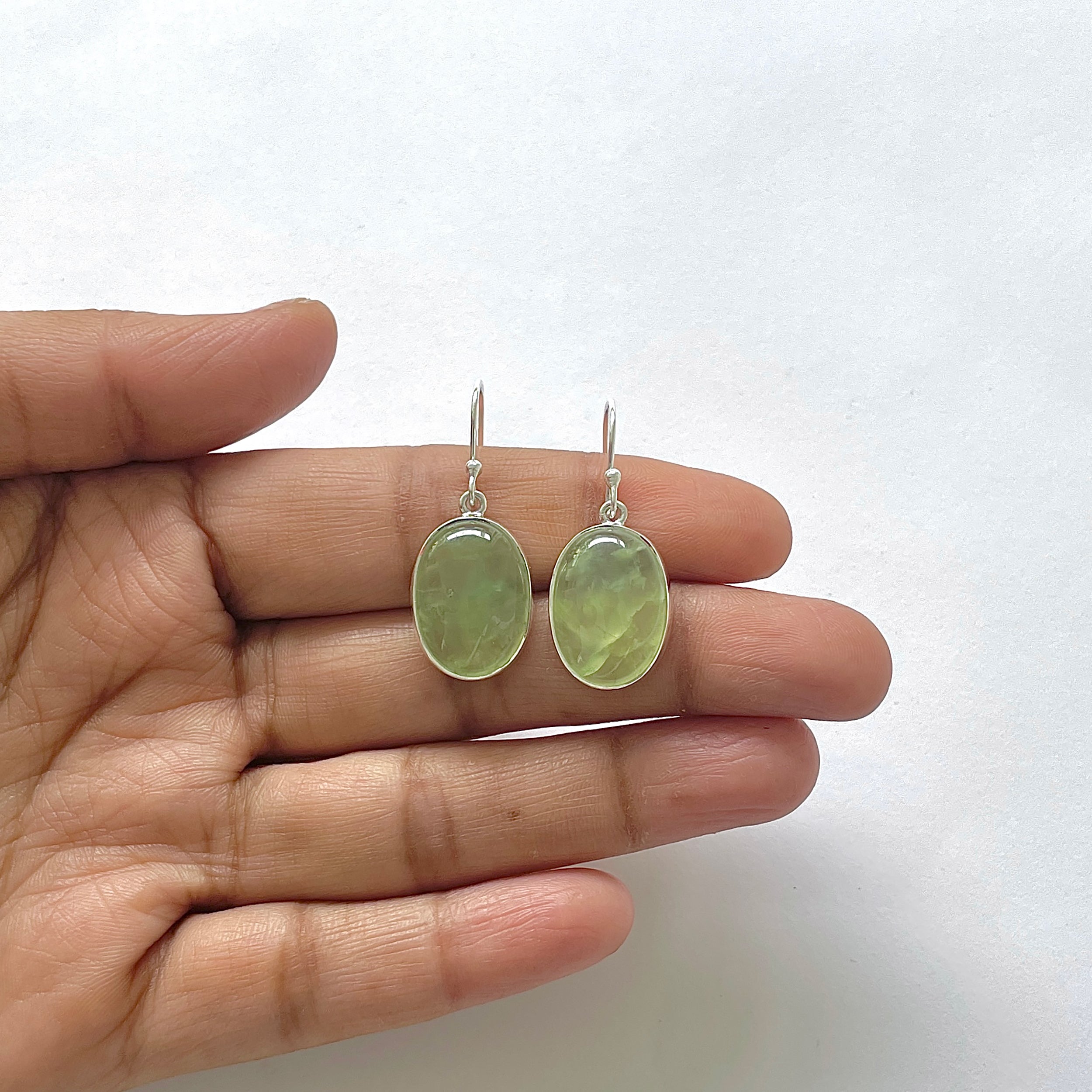 Prehnite Earring-(PRN-3-22)