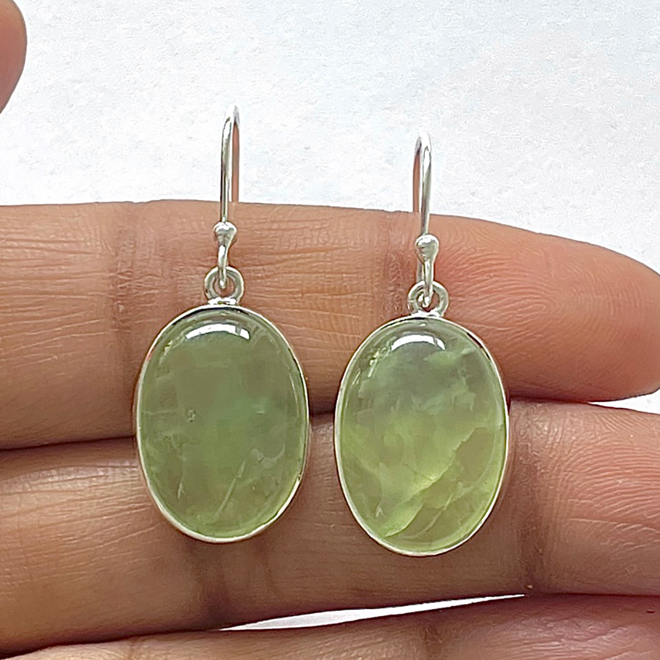 Prehnite Earring-(PRN-3-22)