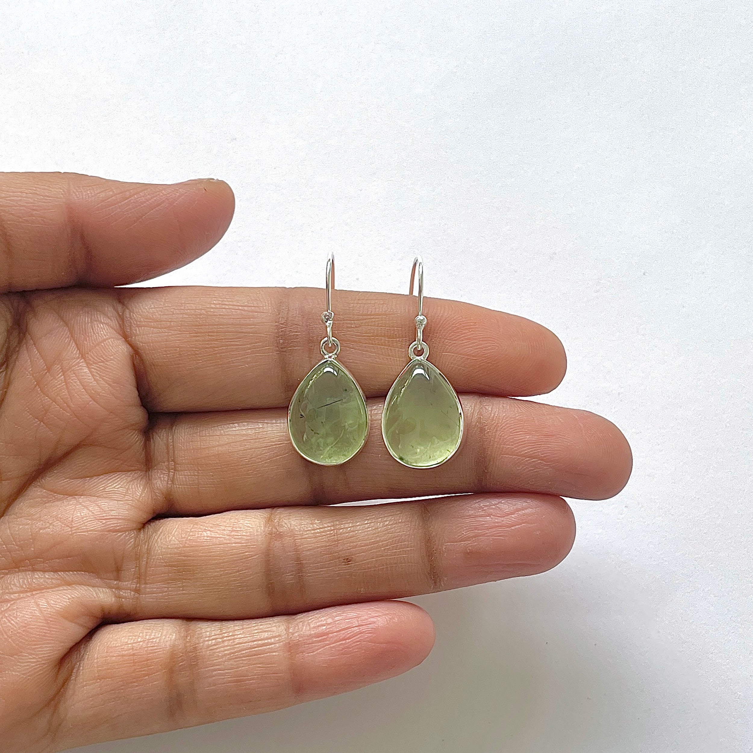 Prehnite Earring-(PRN-3-23)