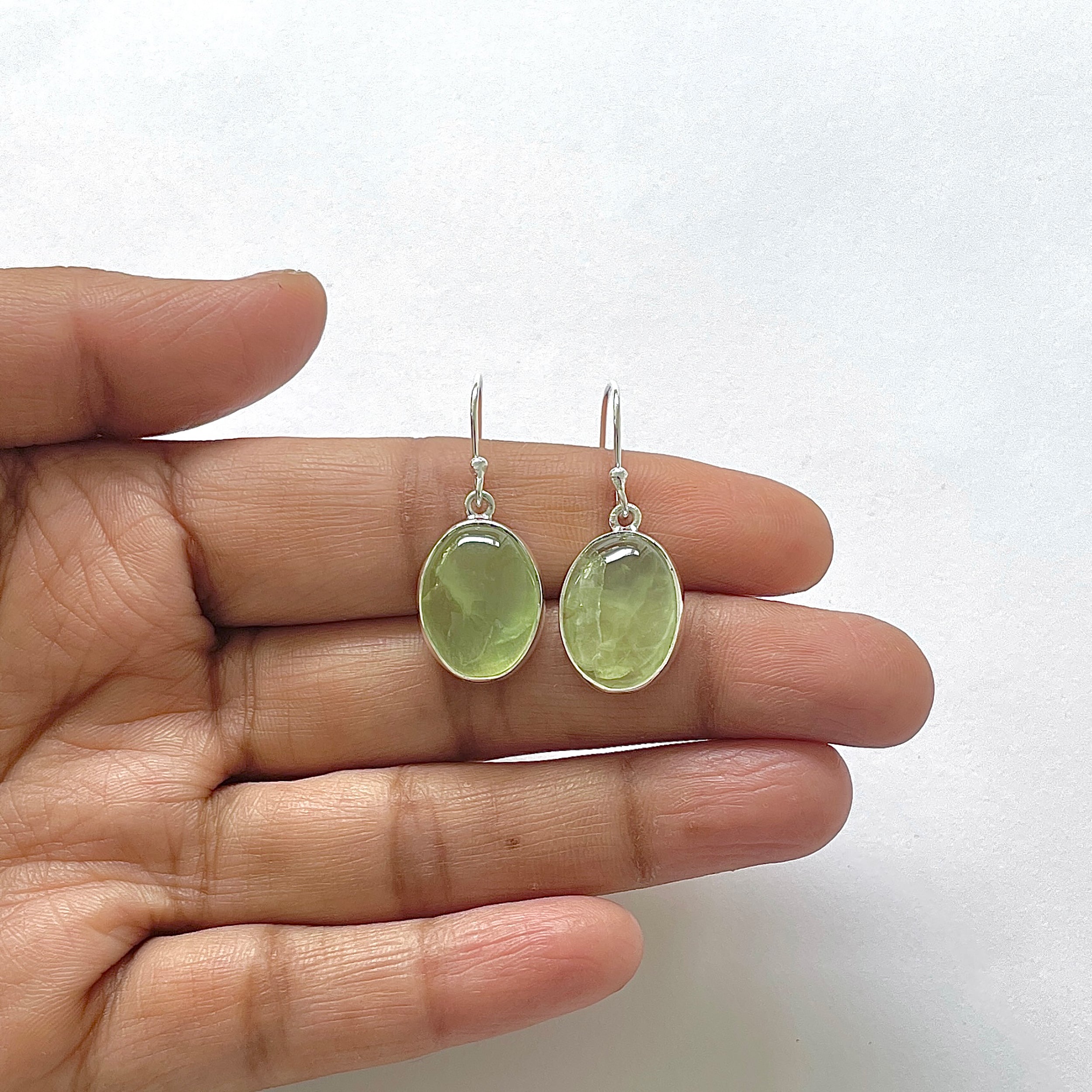 Prehnite Earring-(PRN-3-24)