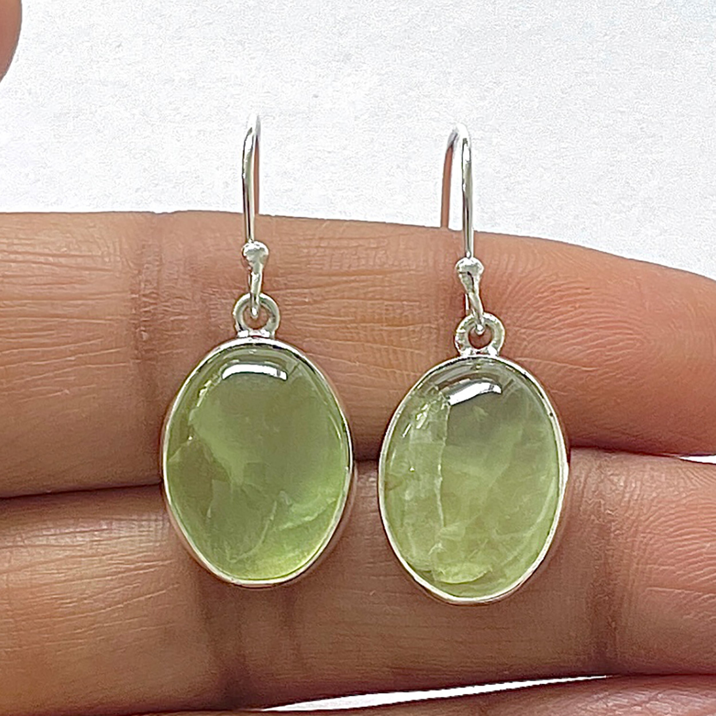 Prehnite Earring-(PRN-3-24)