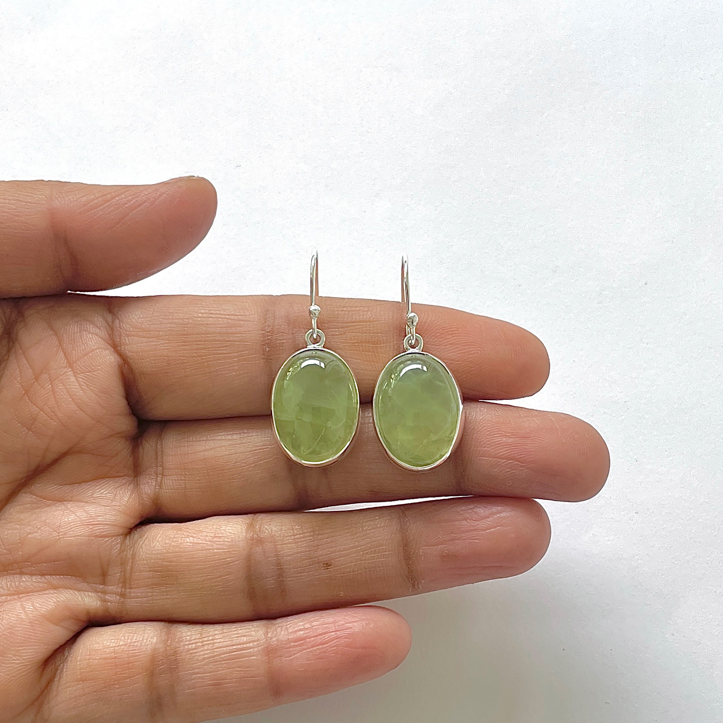 Prehnite Earring-(PRN-3-25)