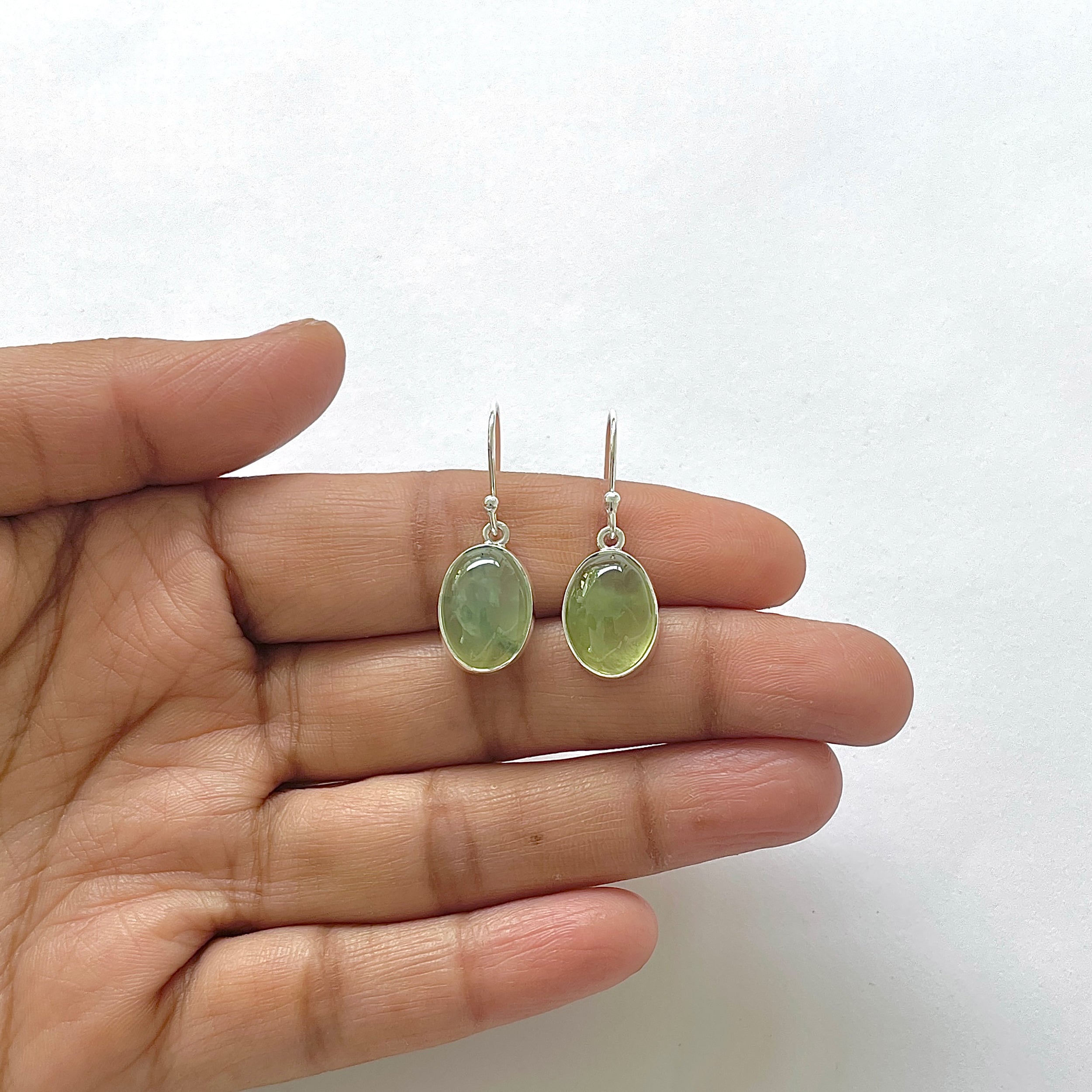 Prehnite Earring-(PRN-3-26)