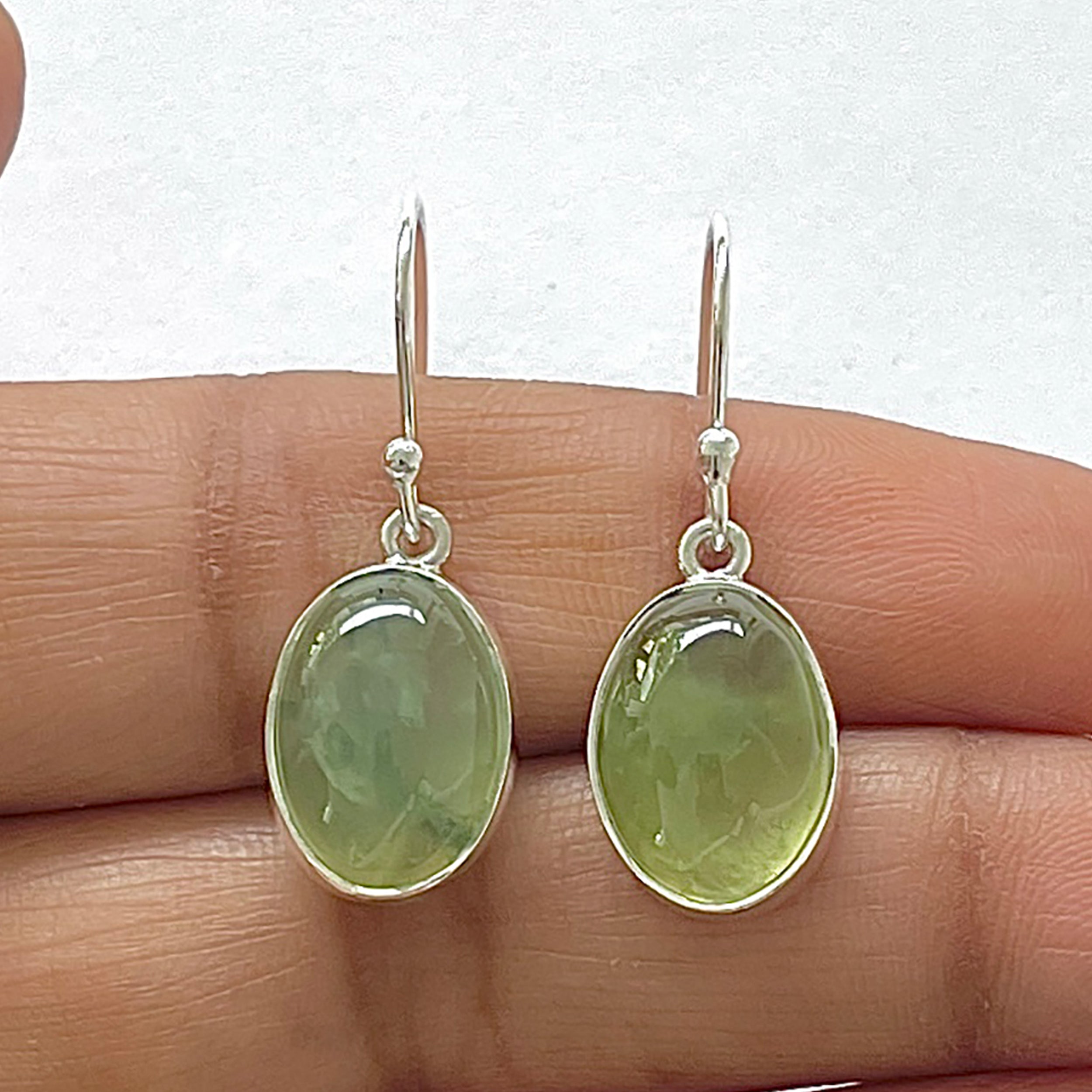 Prehnite Earring-(PRN-3-26)