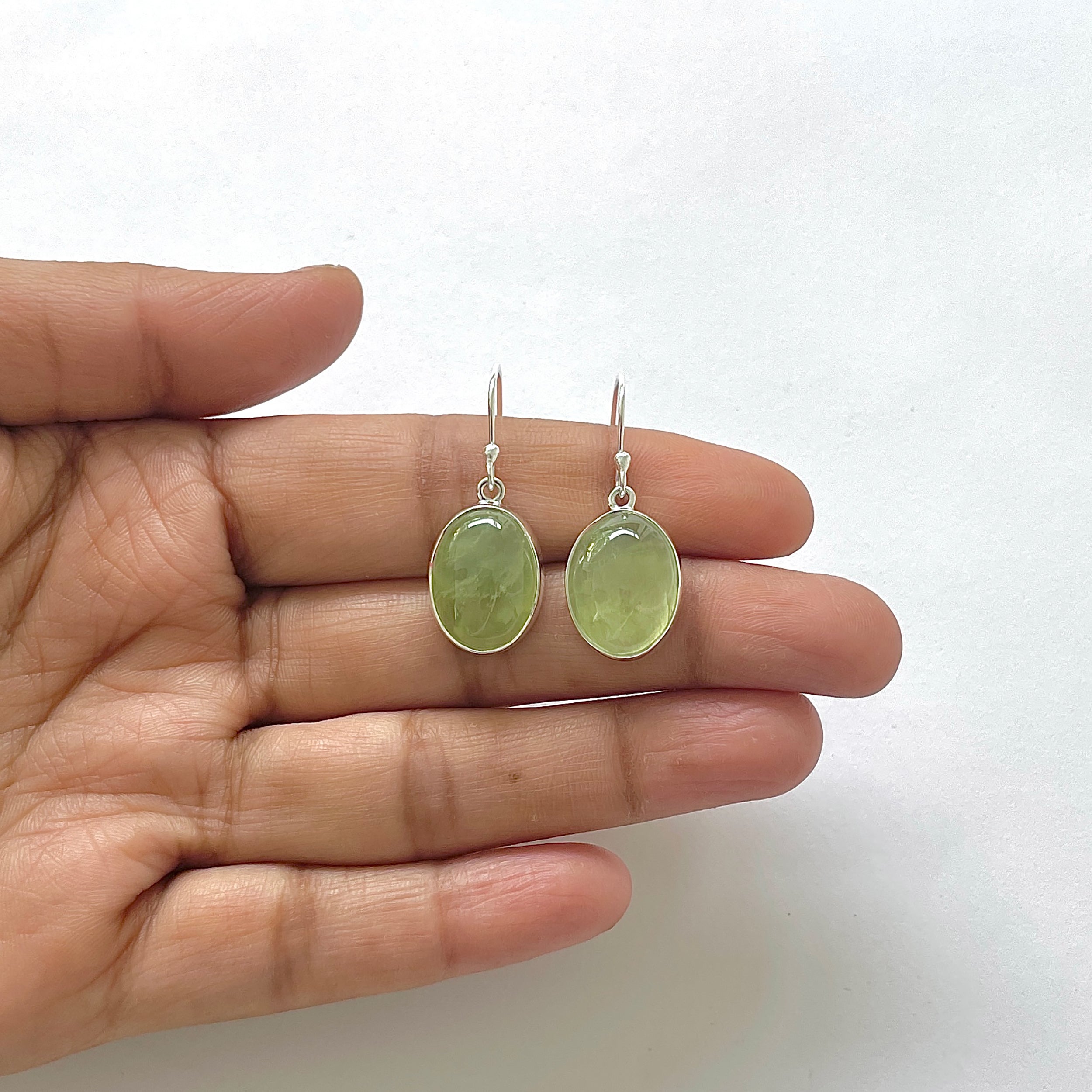 Prehnite Earring-(PRN-3-27)