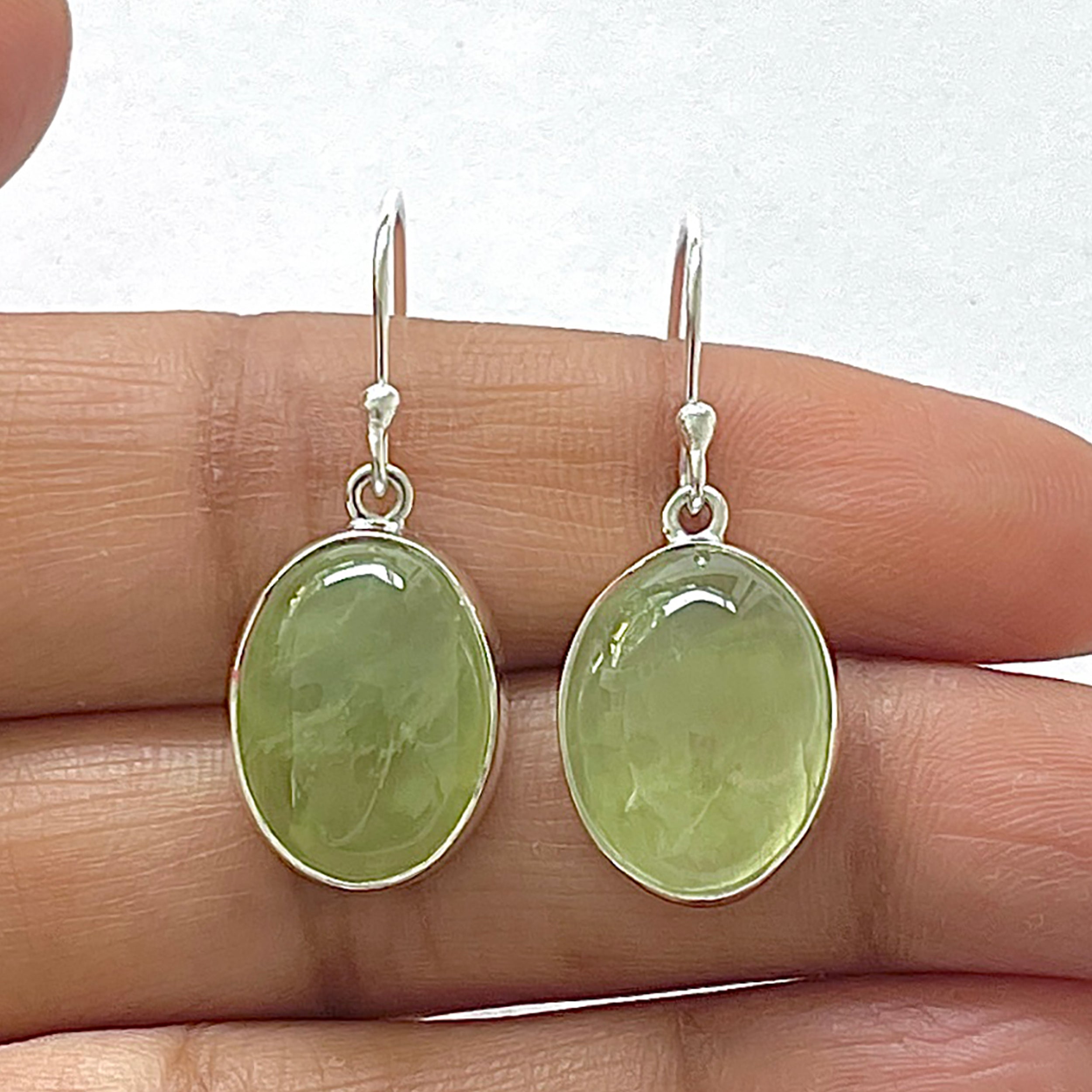 Prehnite Earring-(PRN-3-27)