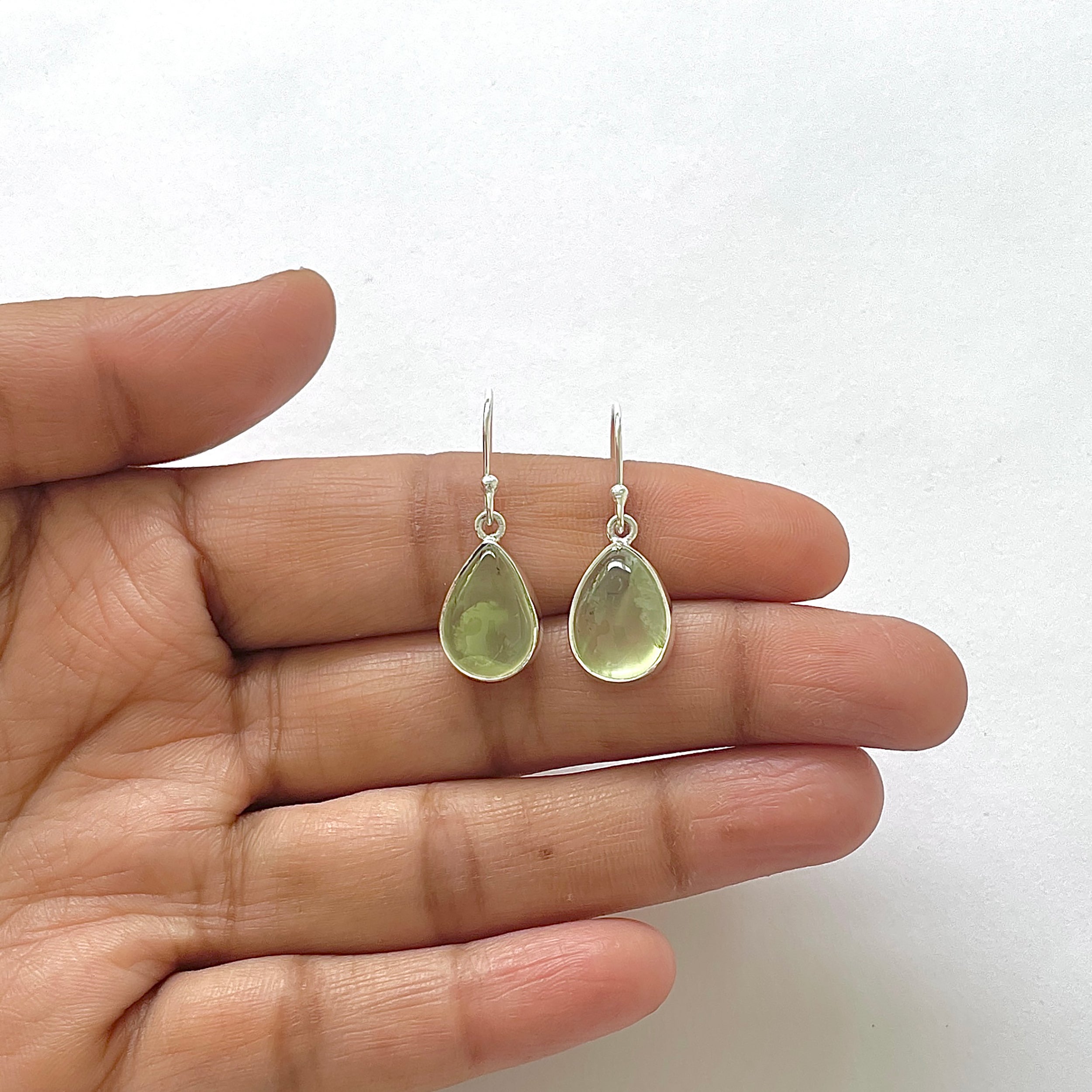 Prehnite Earring-(PRN-3-28)