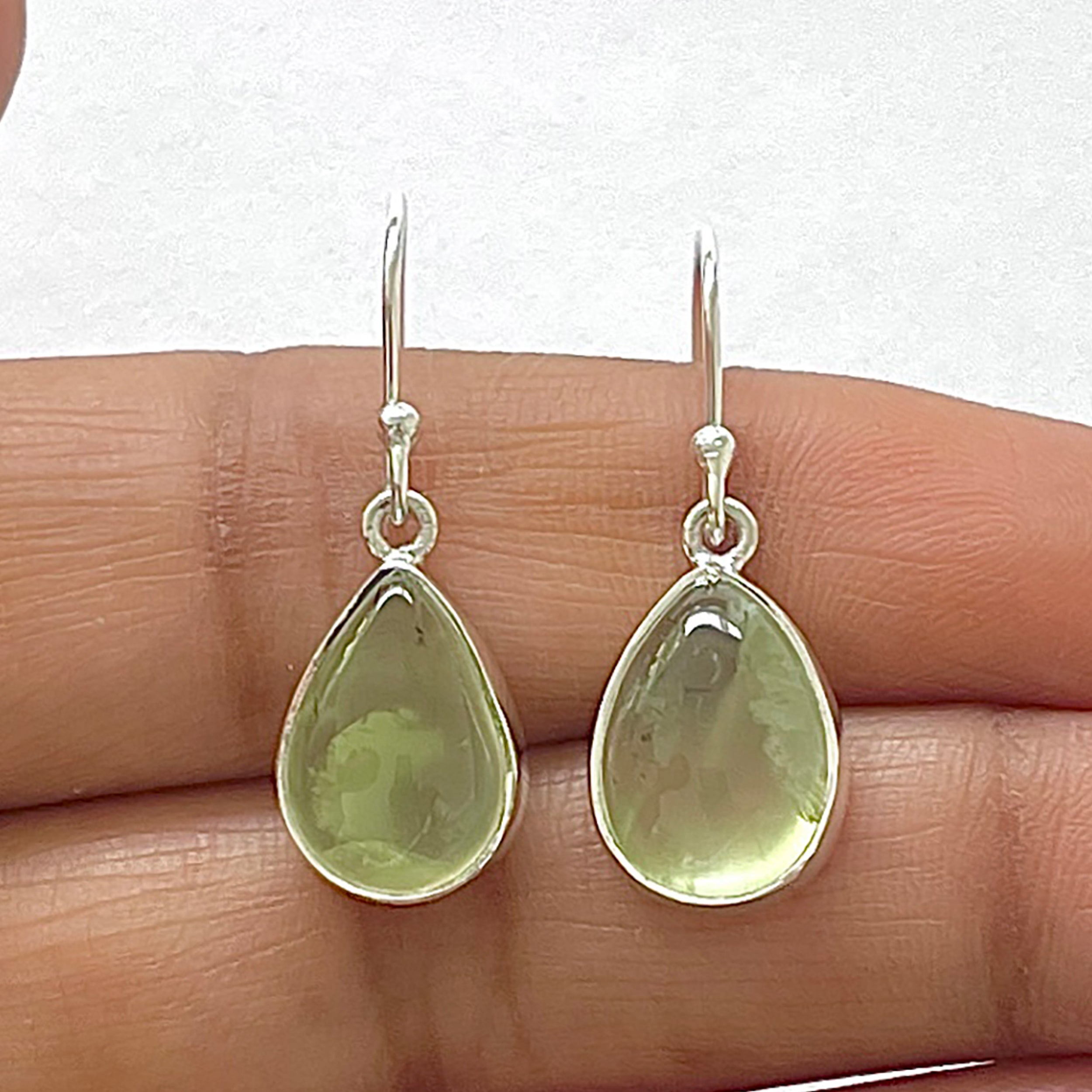 Prehnite Earring-(PRN-3-28)