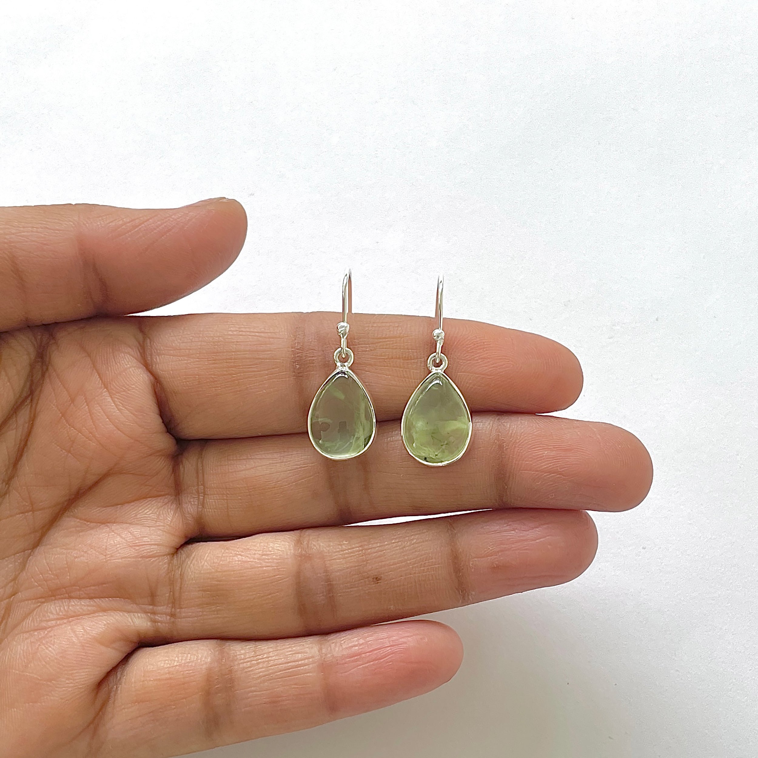 Prehnite Earring-(PRN-3-29)