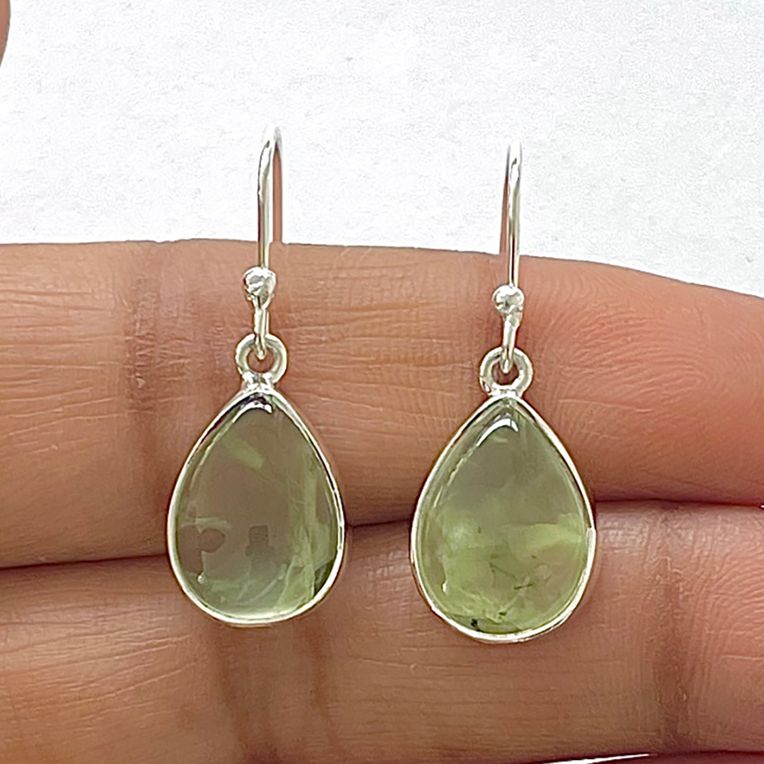 Prehnite Earring-(PRN-3-29)