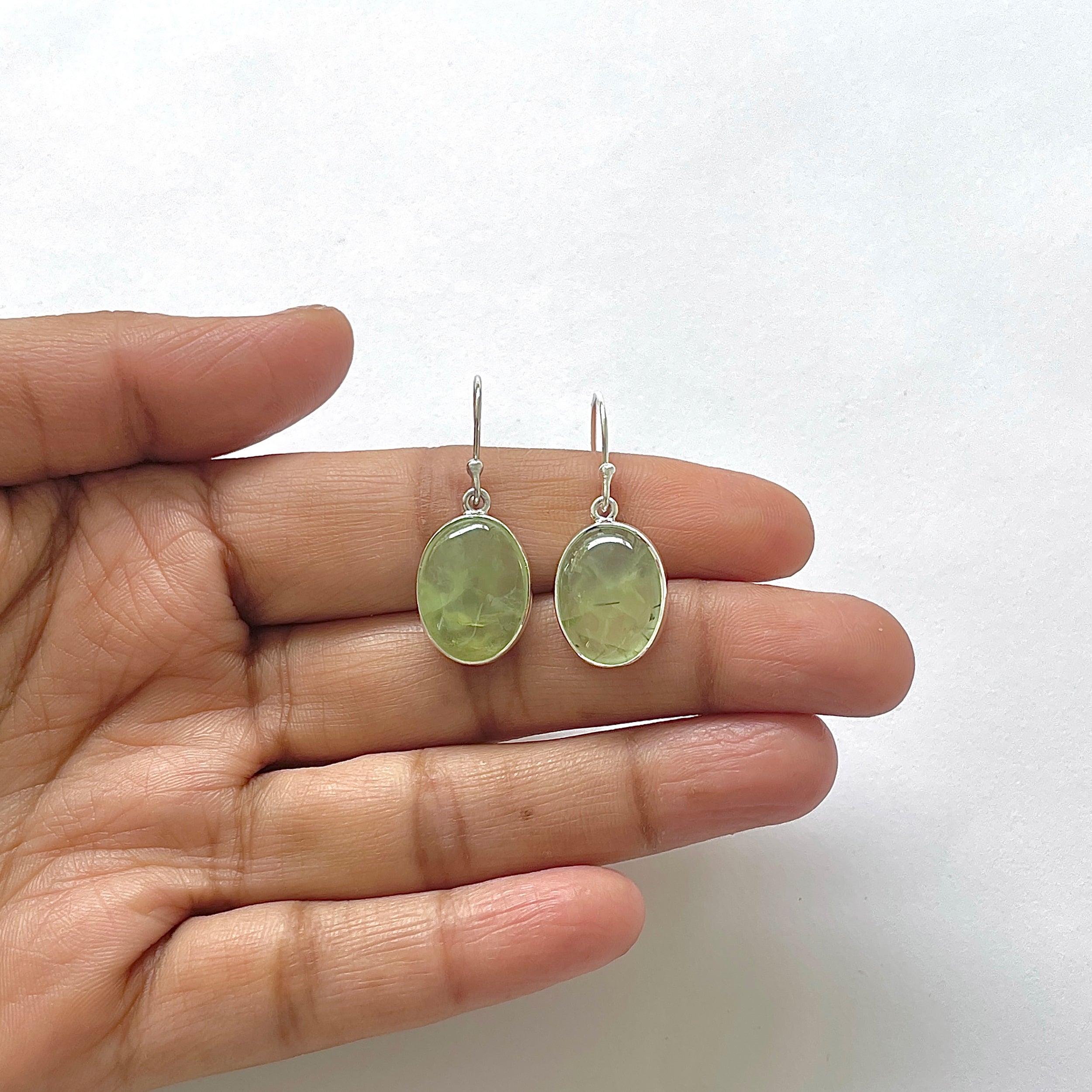 Prehnite Earring-(PRN-3-4)