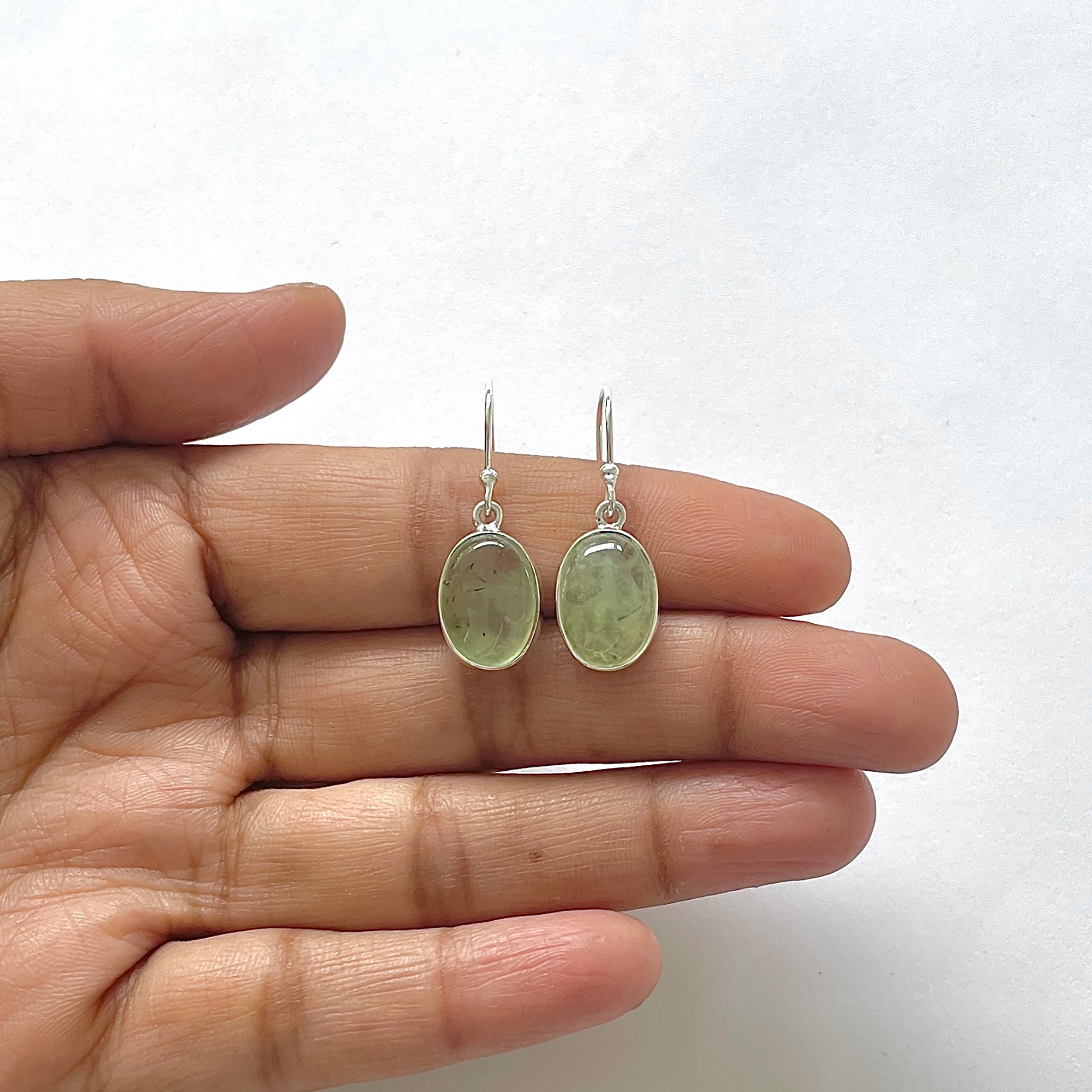 Prehnite Earring-(PRN-3-6)
